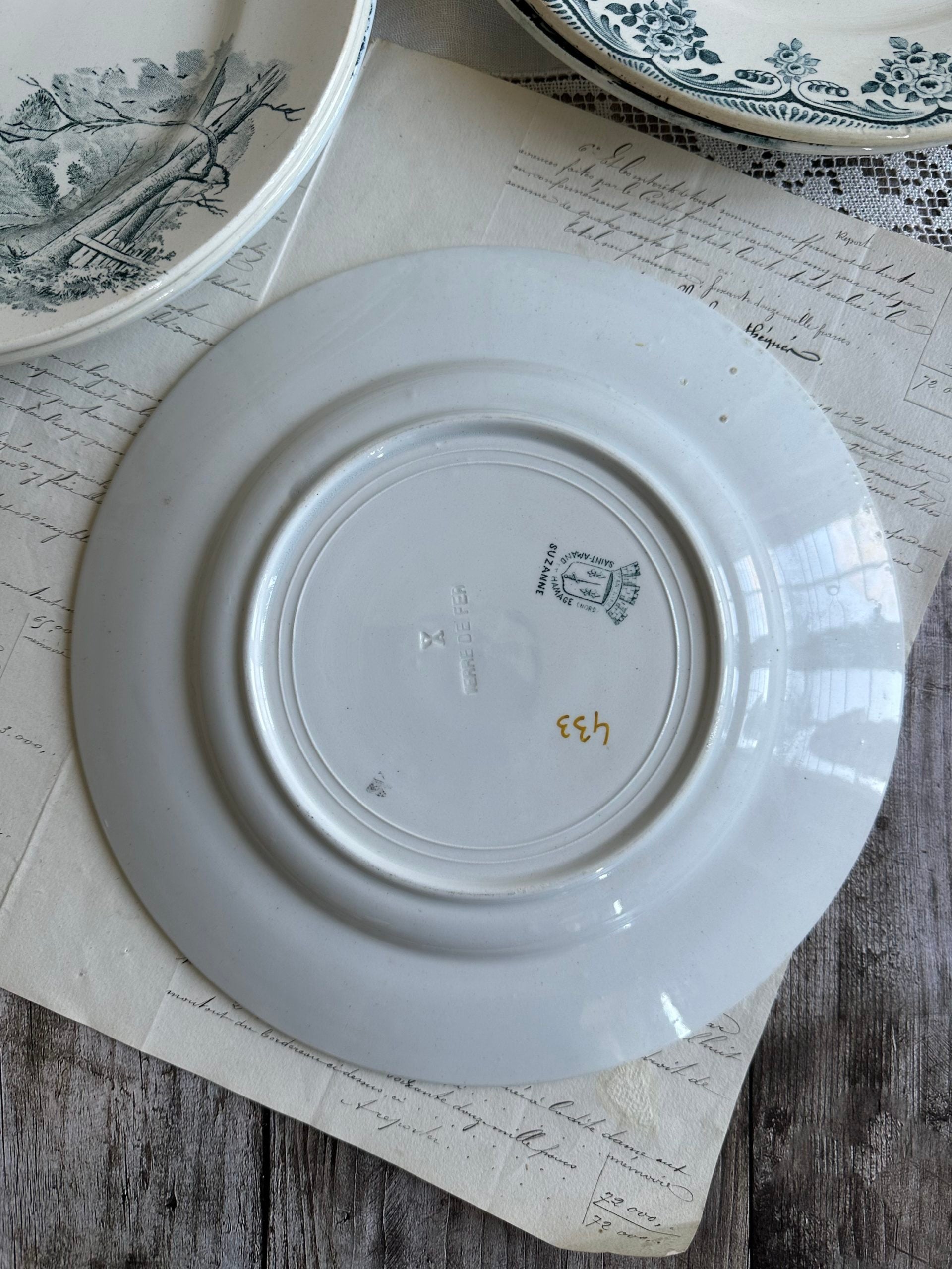 I. Set of 6 mismatched ironstone plates