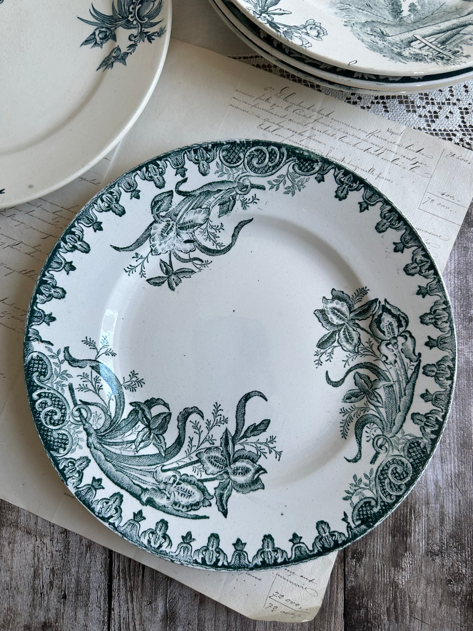 I. Set of 6 mismatched ironstone plates