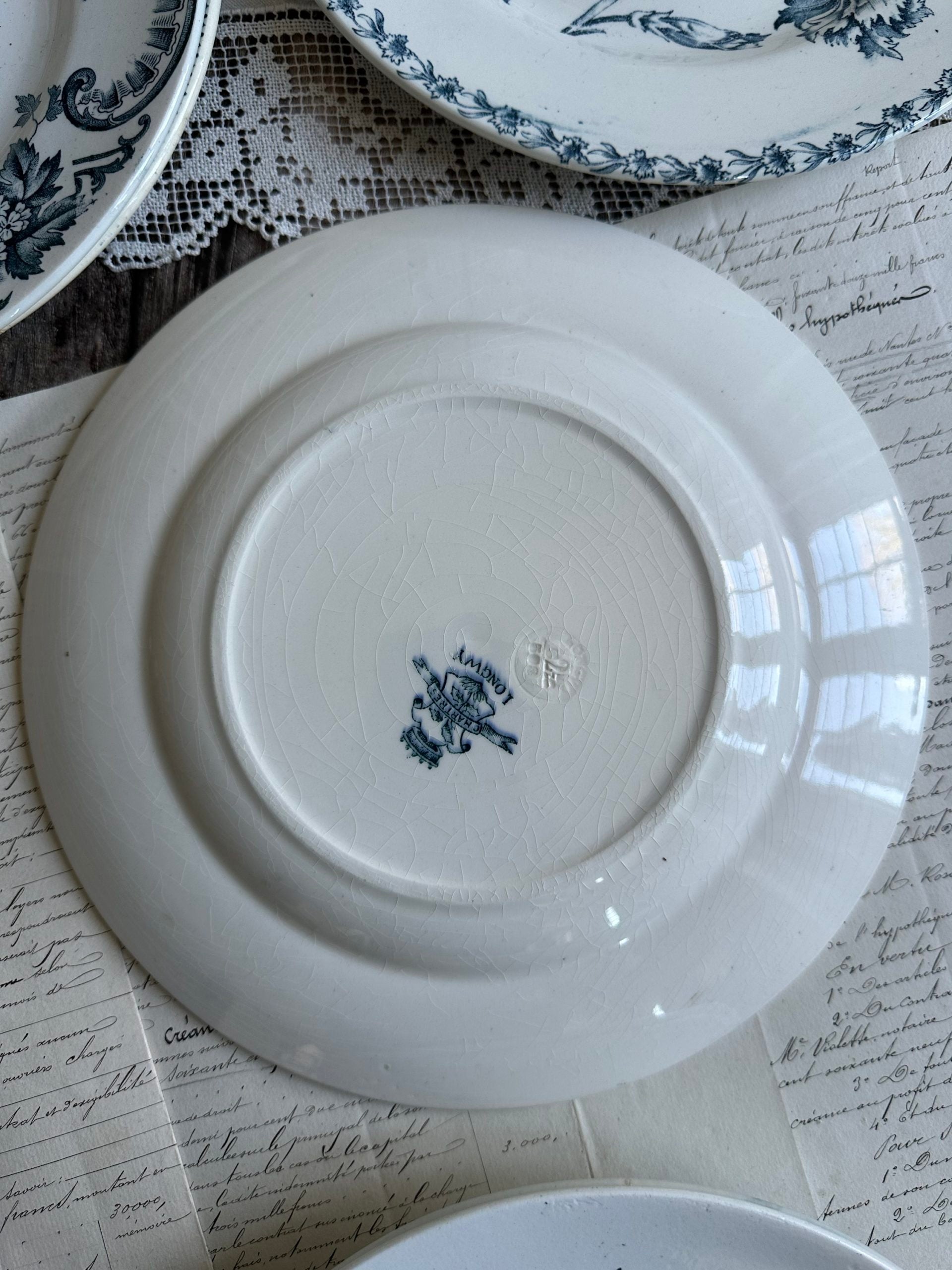 III. Suite de 6 assiettes plates terre de fer dépareillées