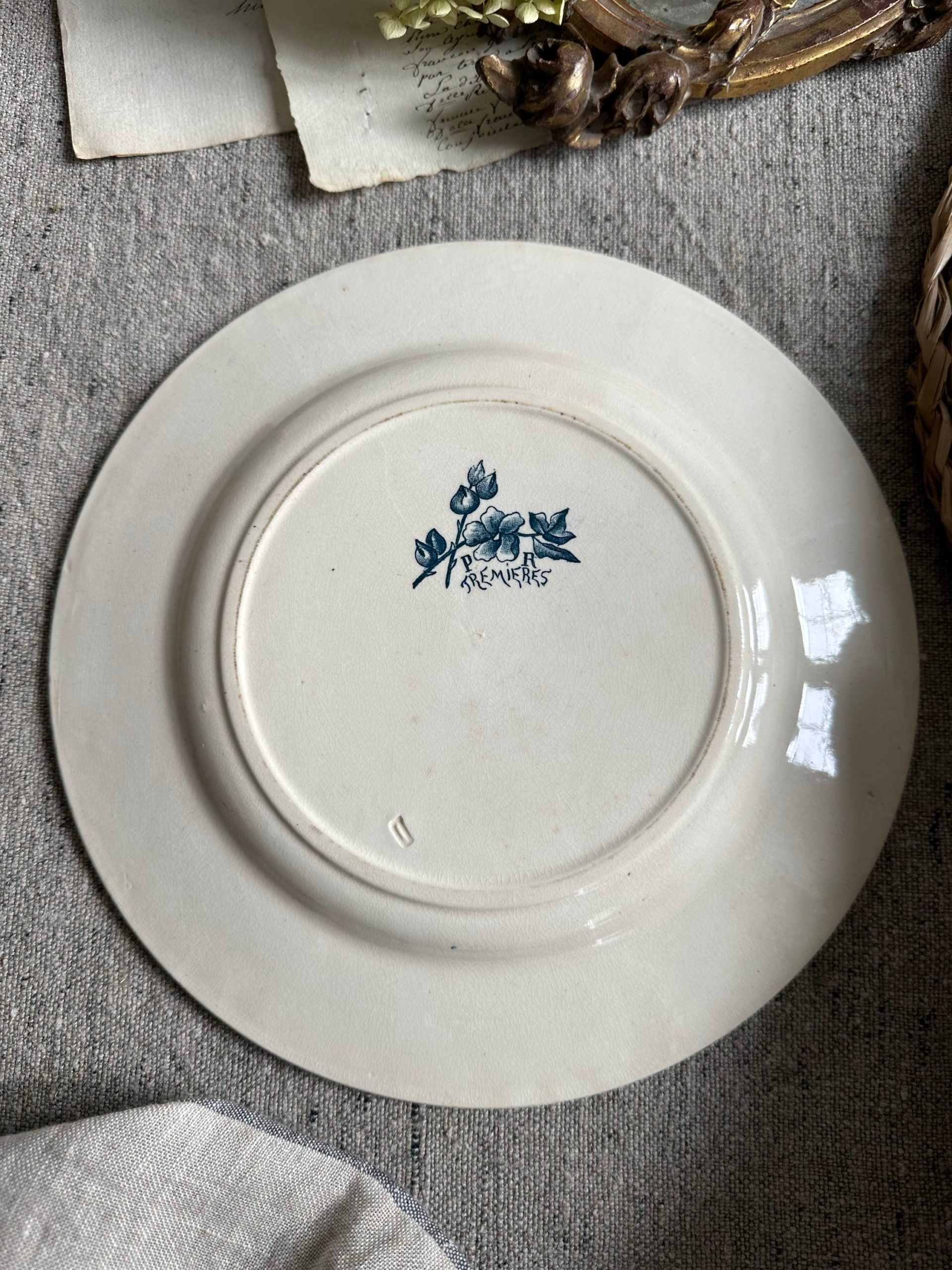 Suite de 6 assiettes plates terre de fer