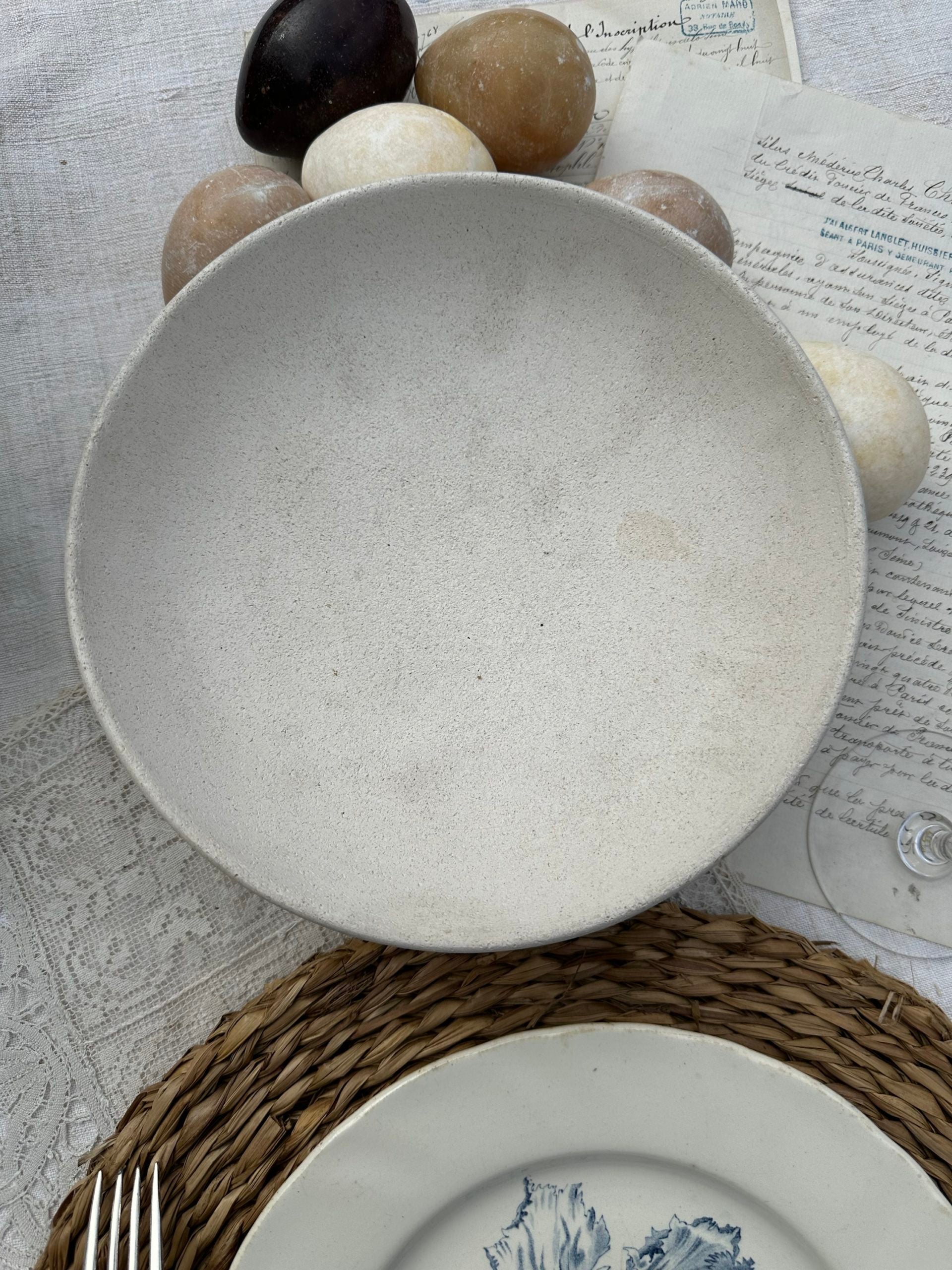 Decorative stone eggs with their cup