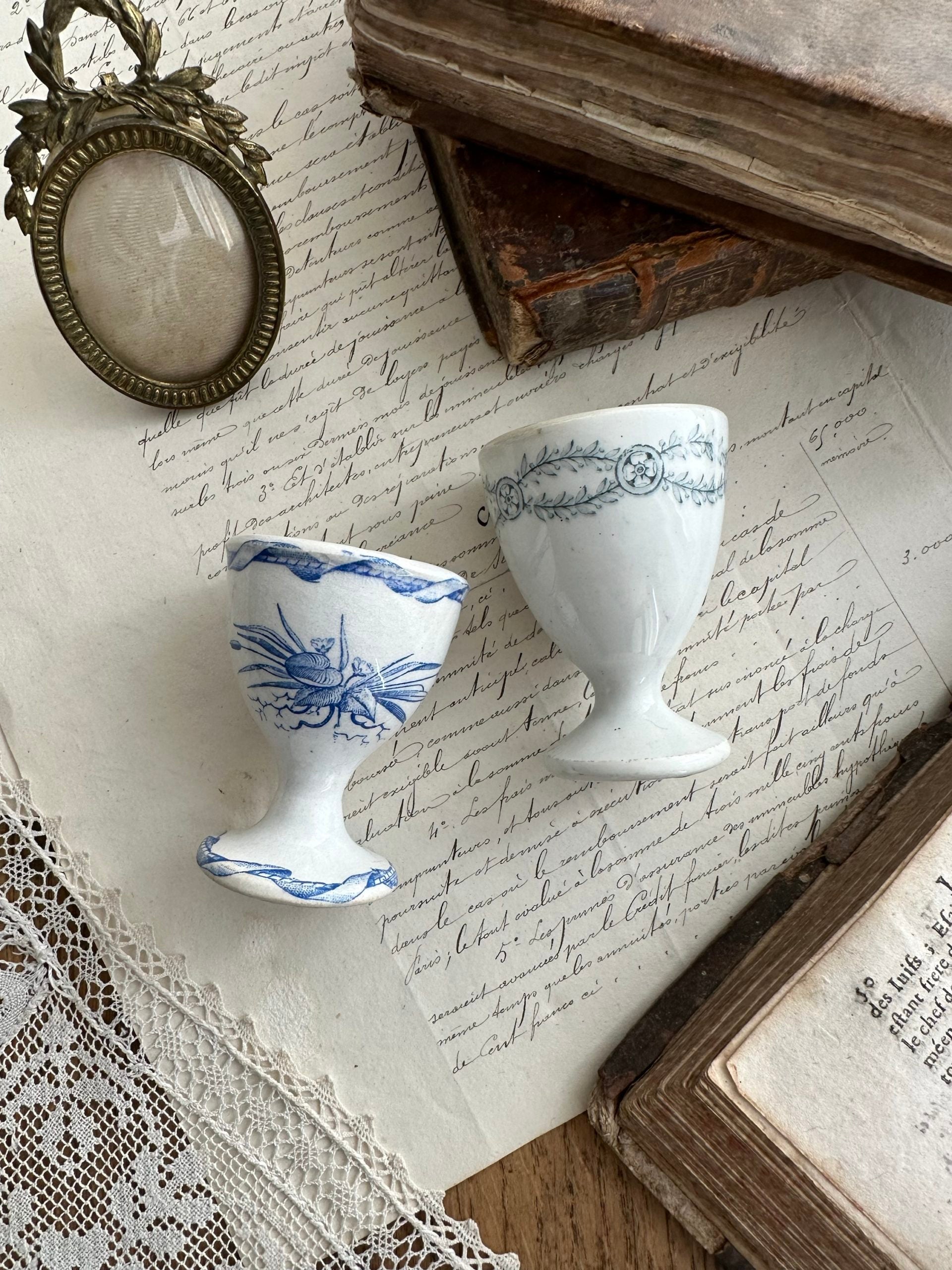 Two ironstone egg cups
