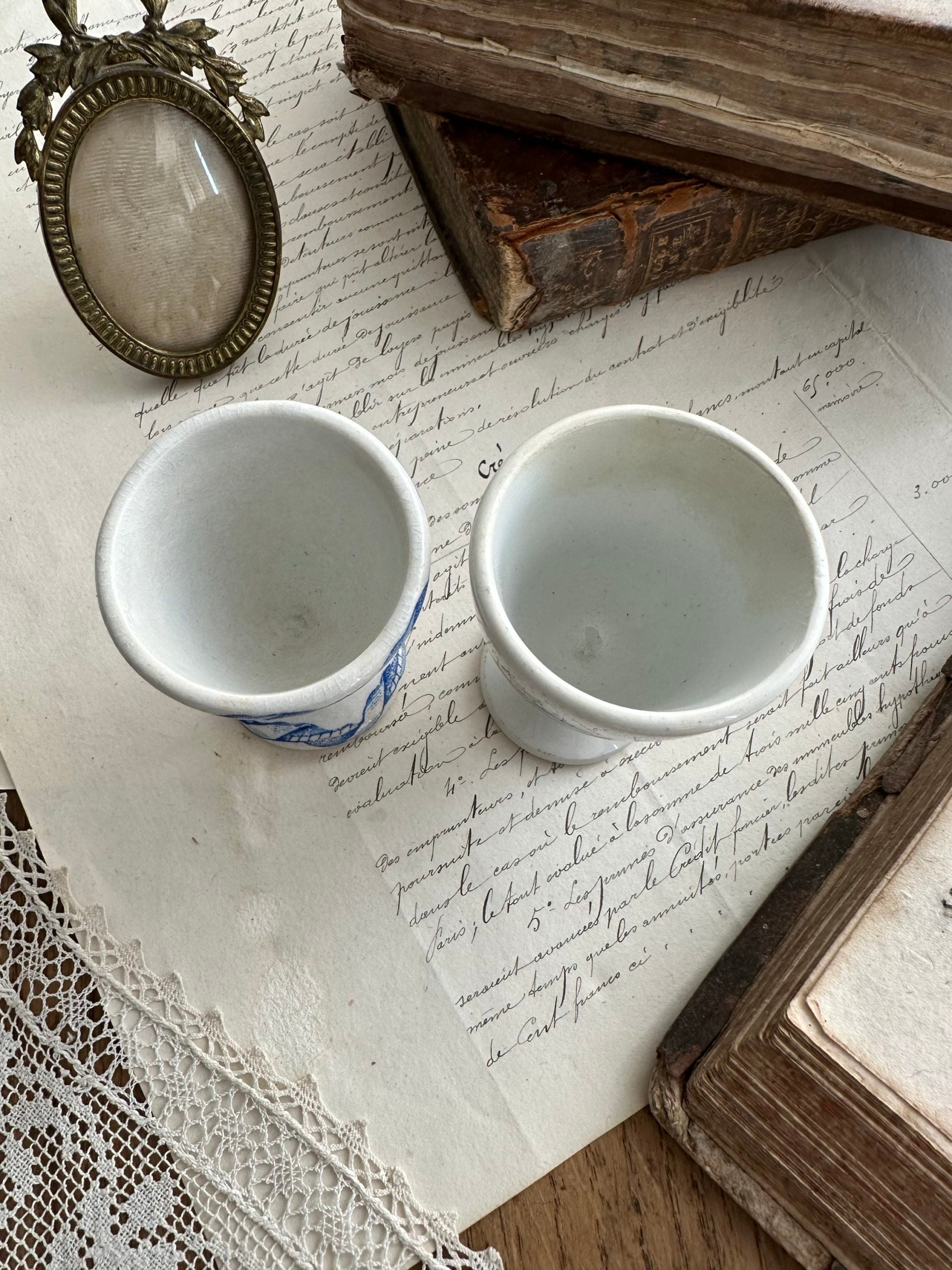 Two ironstone egg cups