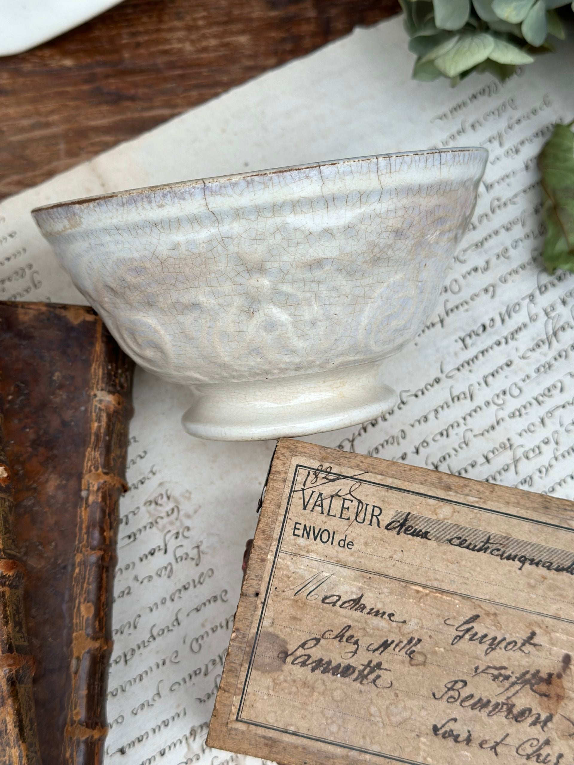 Exquisite patinated bowl with reliefs