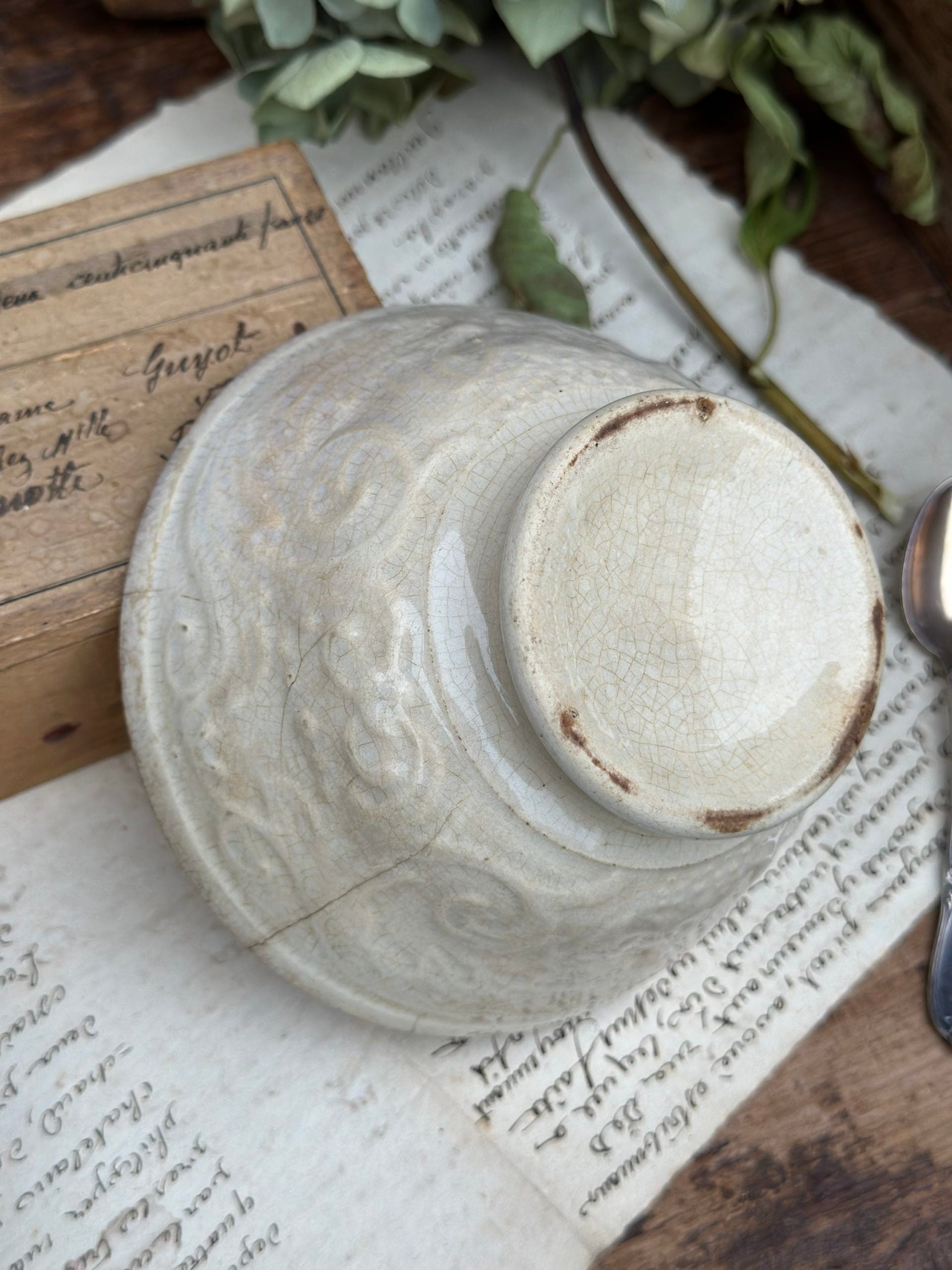 Exquisite patinated bowl with reliefs