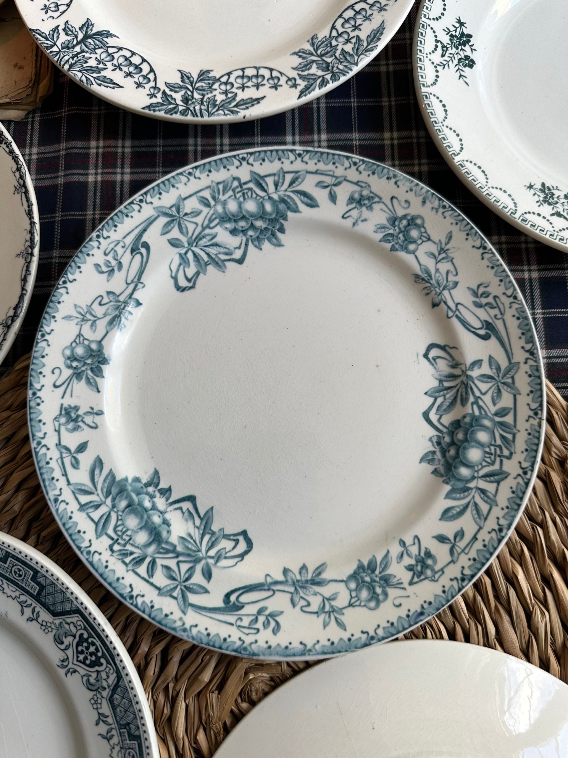 III. Set of 6 mismatched dessert plates