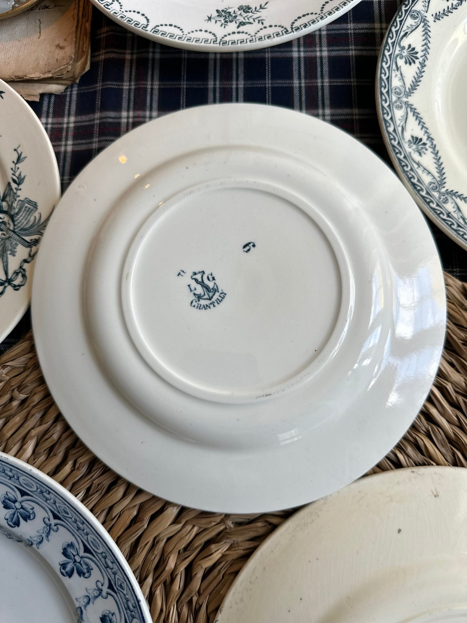 II. Set of 6 mismatched dessert plates