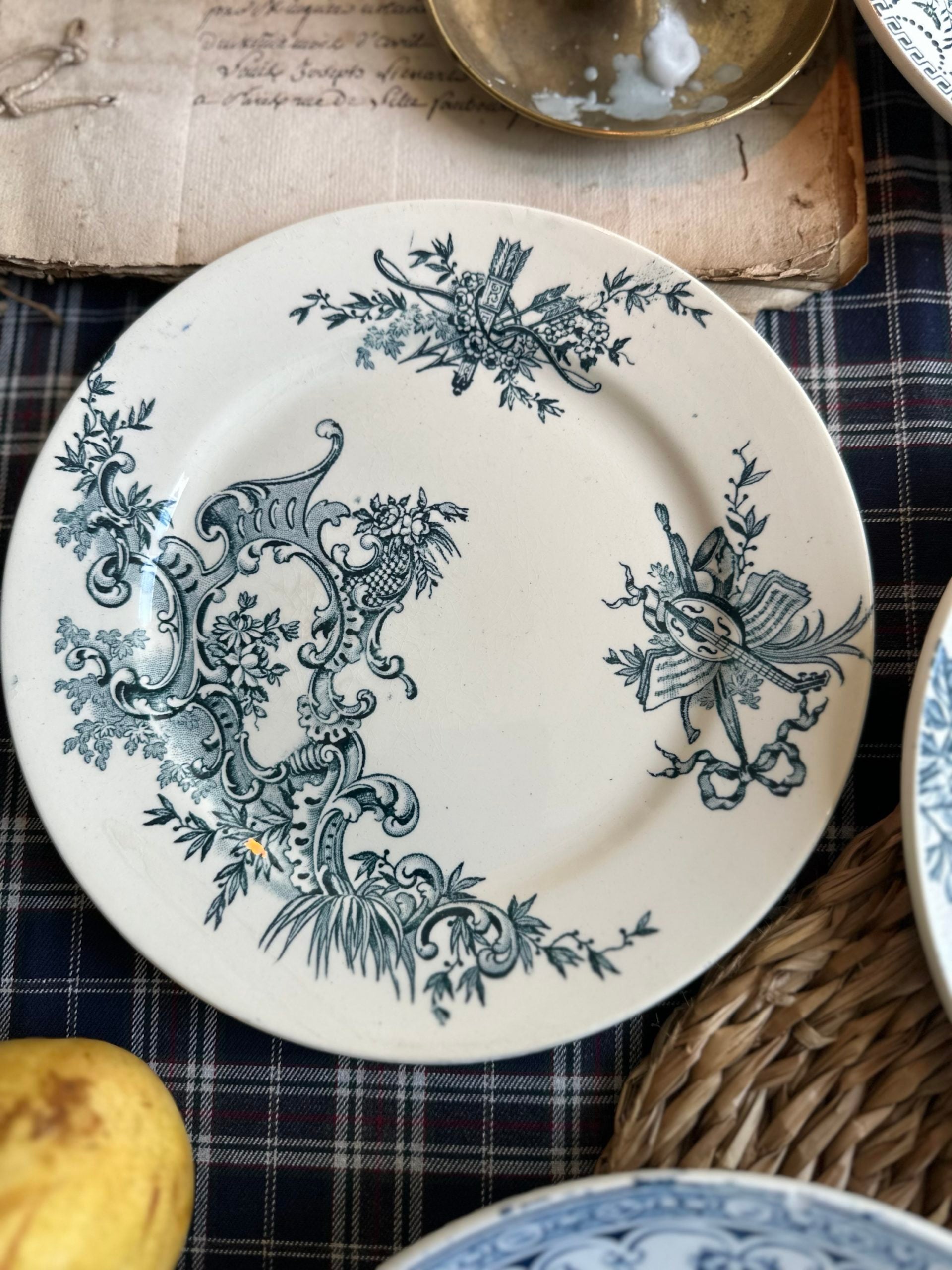 II. Set of 6 mismatched dessert plates