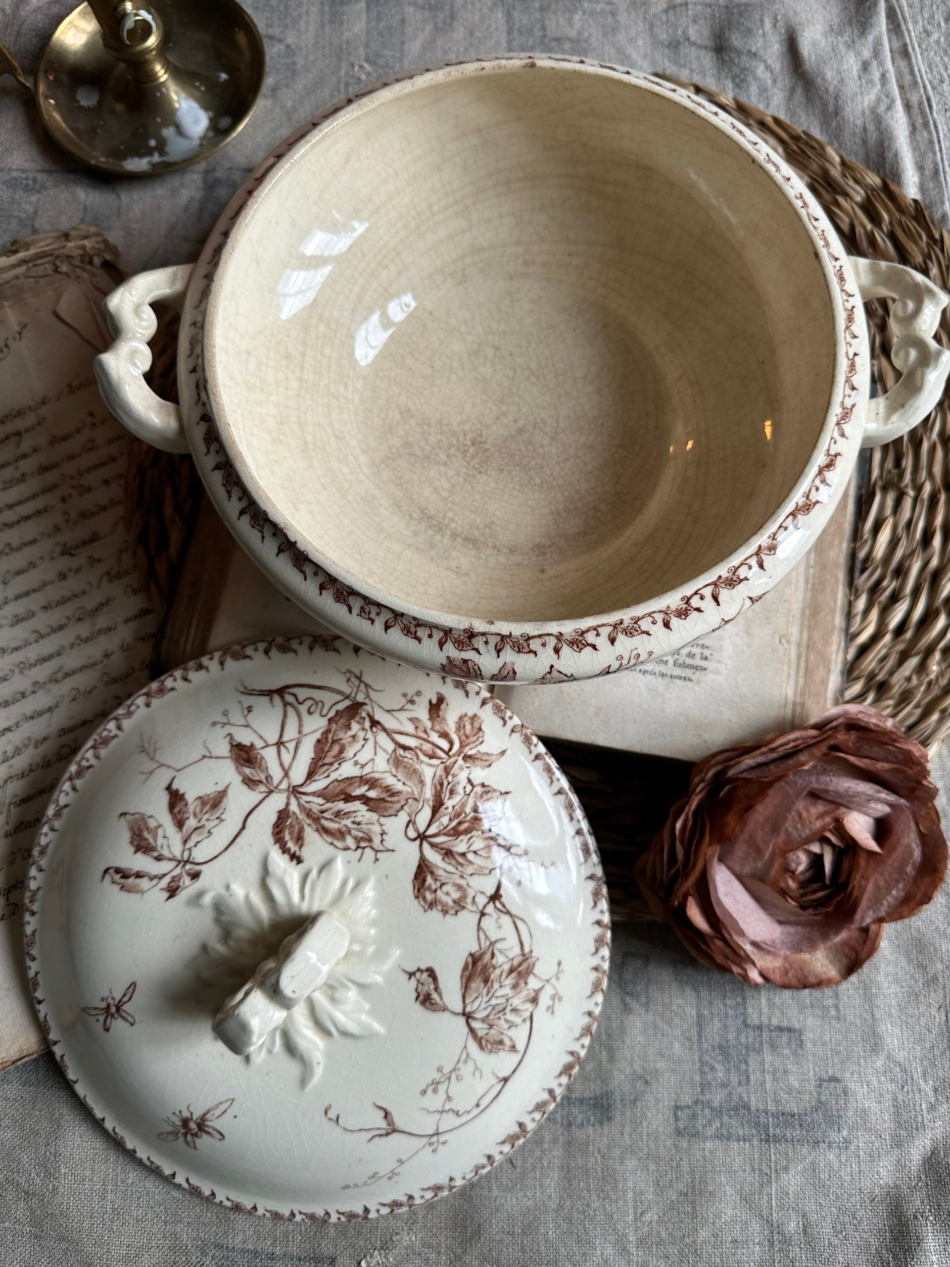 Légumier Gien modèle Vigne Vierge