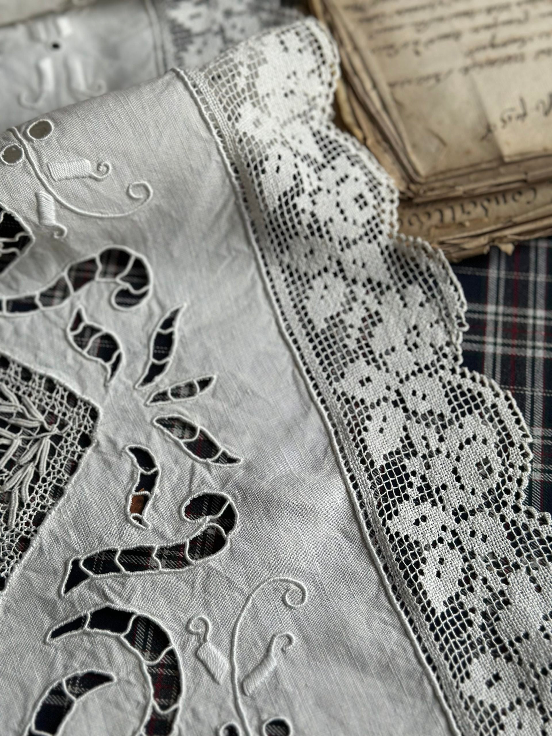 Exceptional antique embroidered piece measuring 2.20m