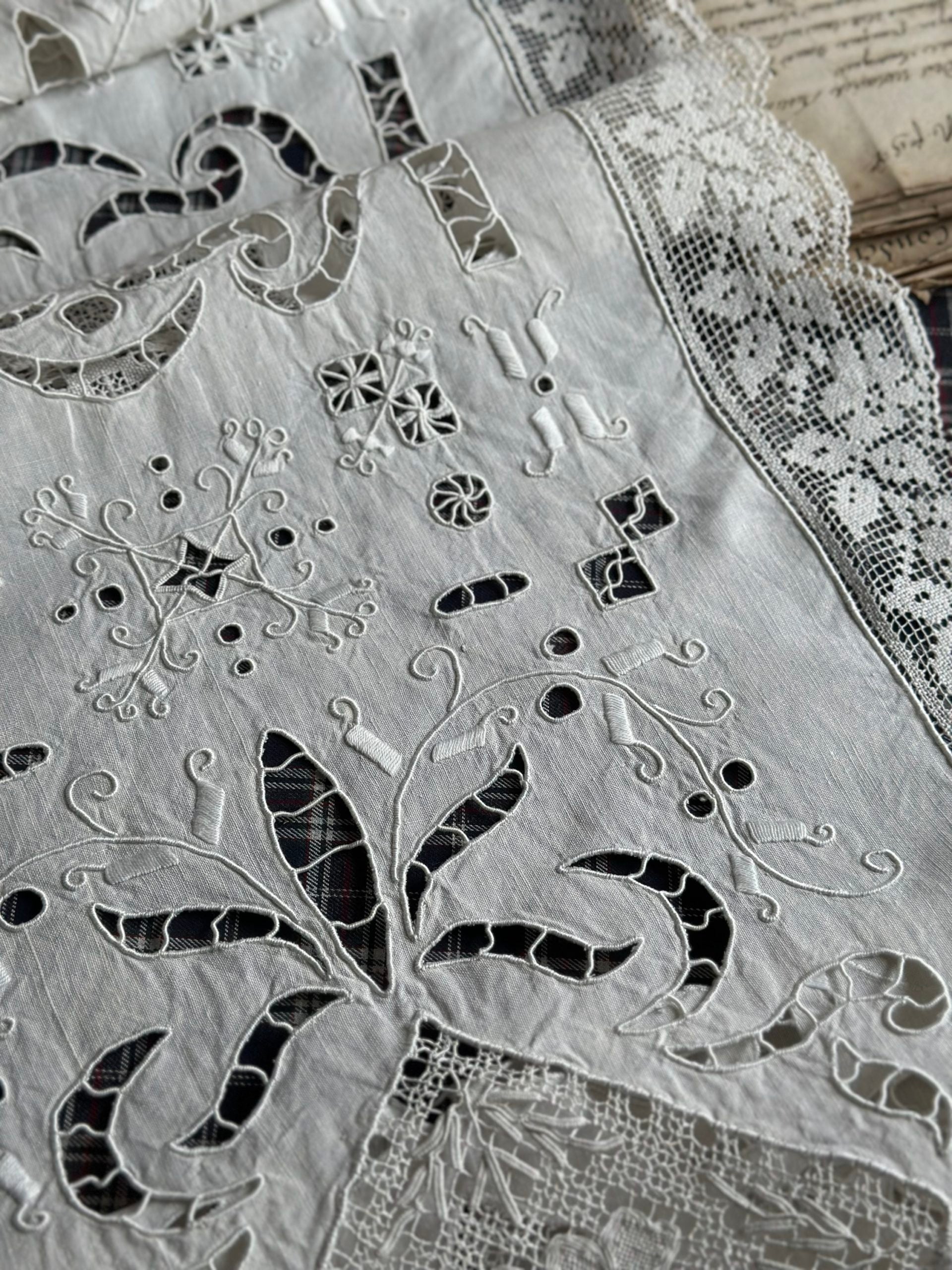 Exceptional antique embroidered piece measuring 2.20m