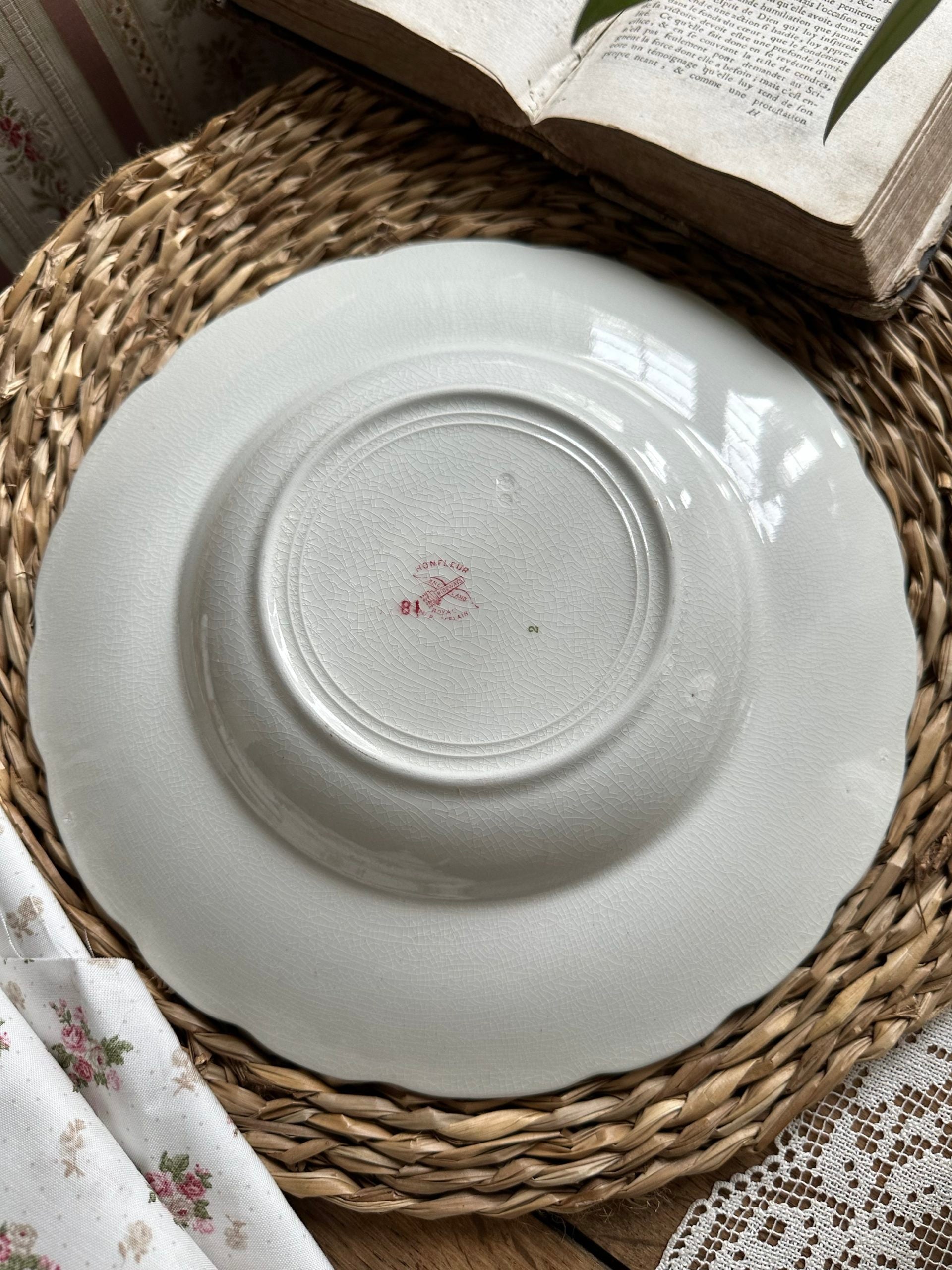 Suite de 6 assiettes creuses Ridgways modèle Honfleur