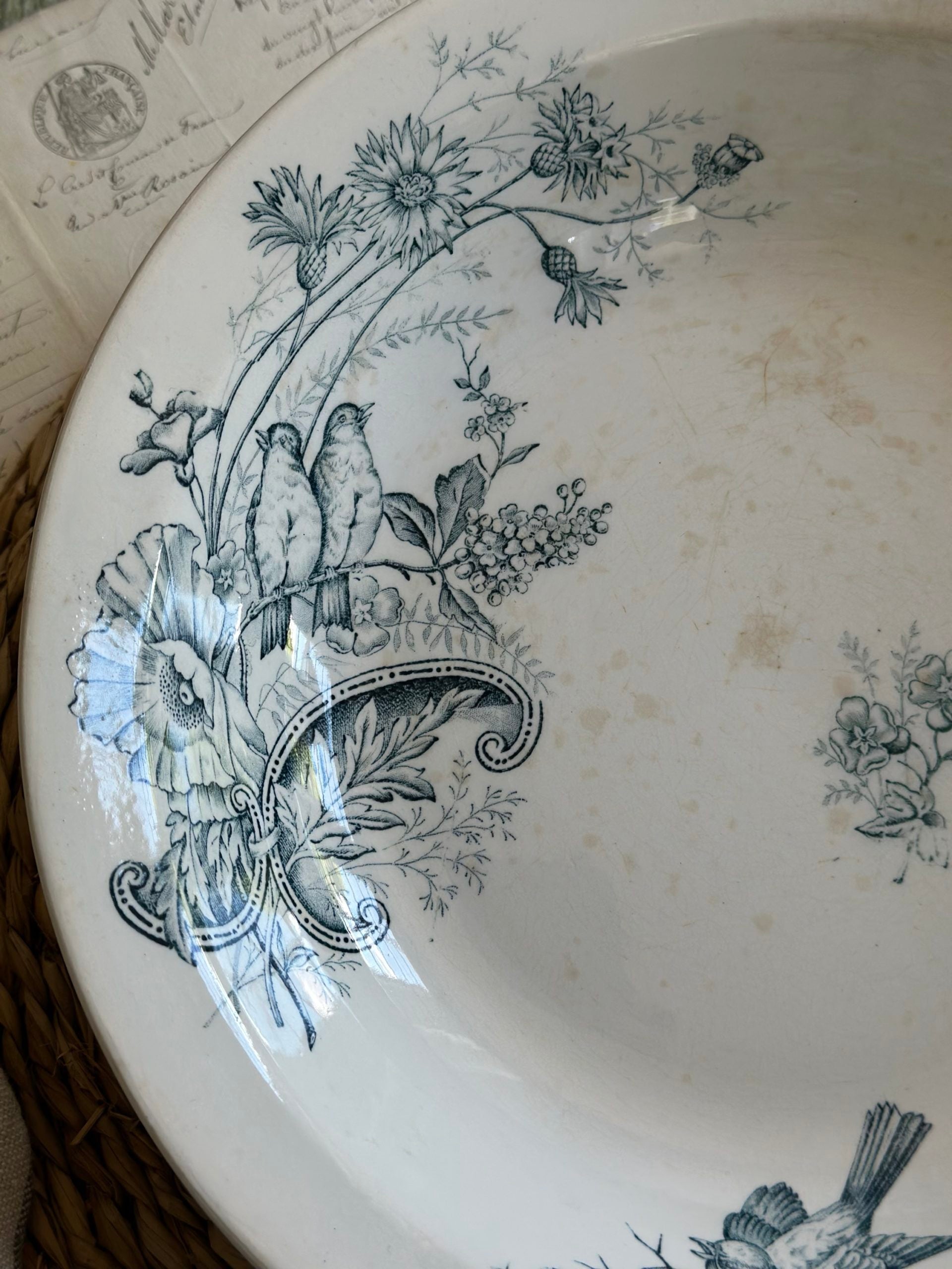 Saint Amant and Hamage bird-patterned bowl/salad bowl