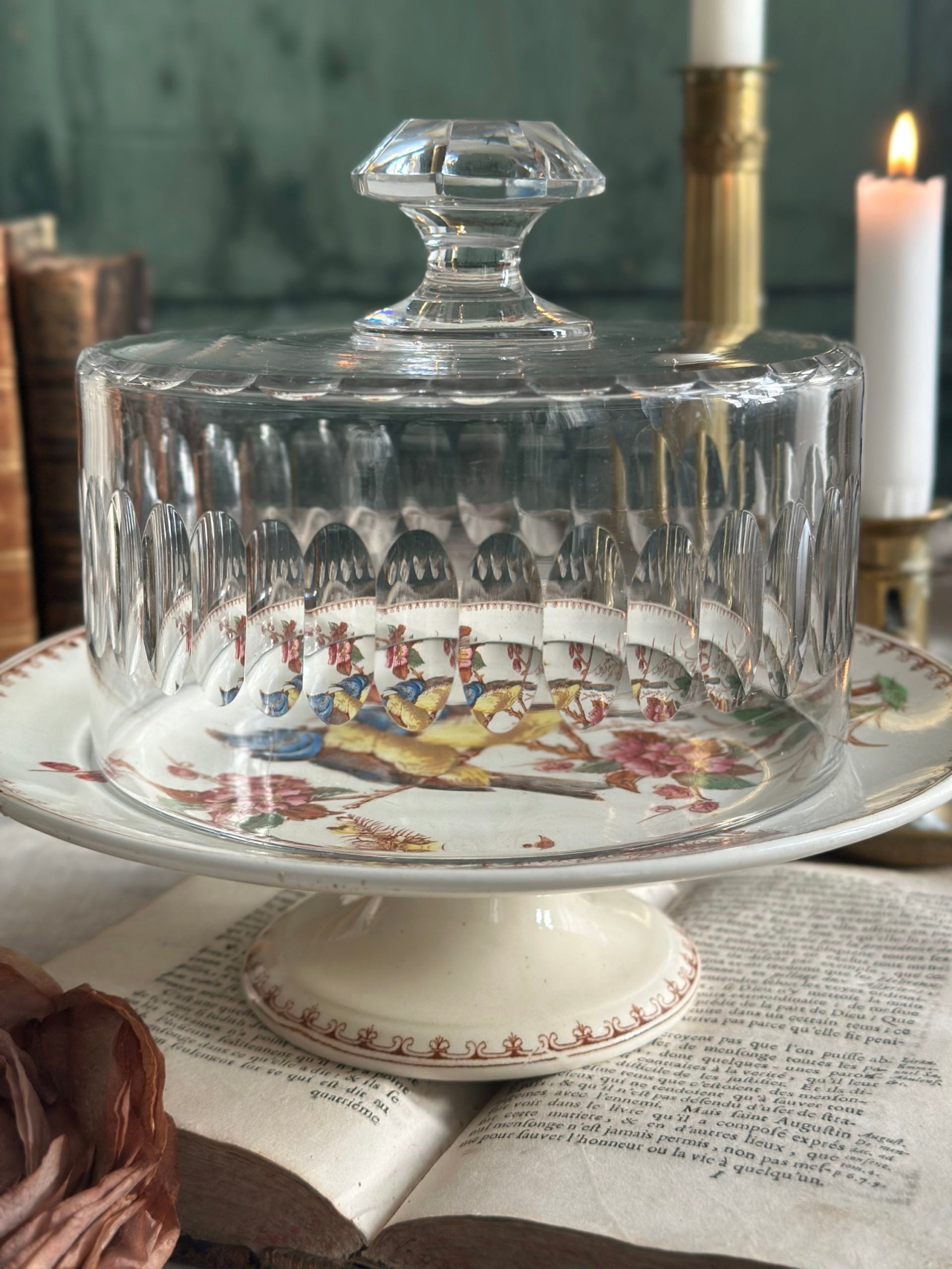 Antique cut crystal bell