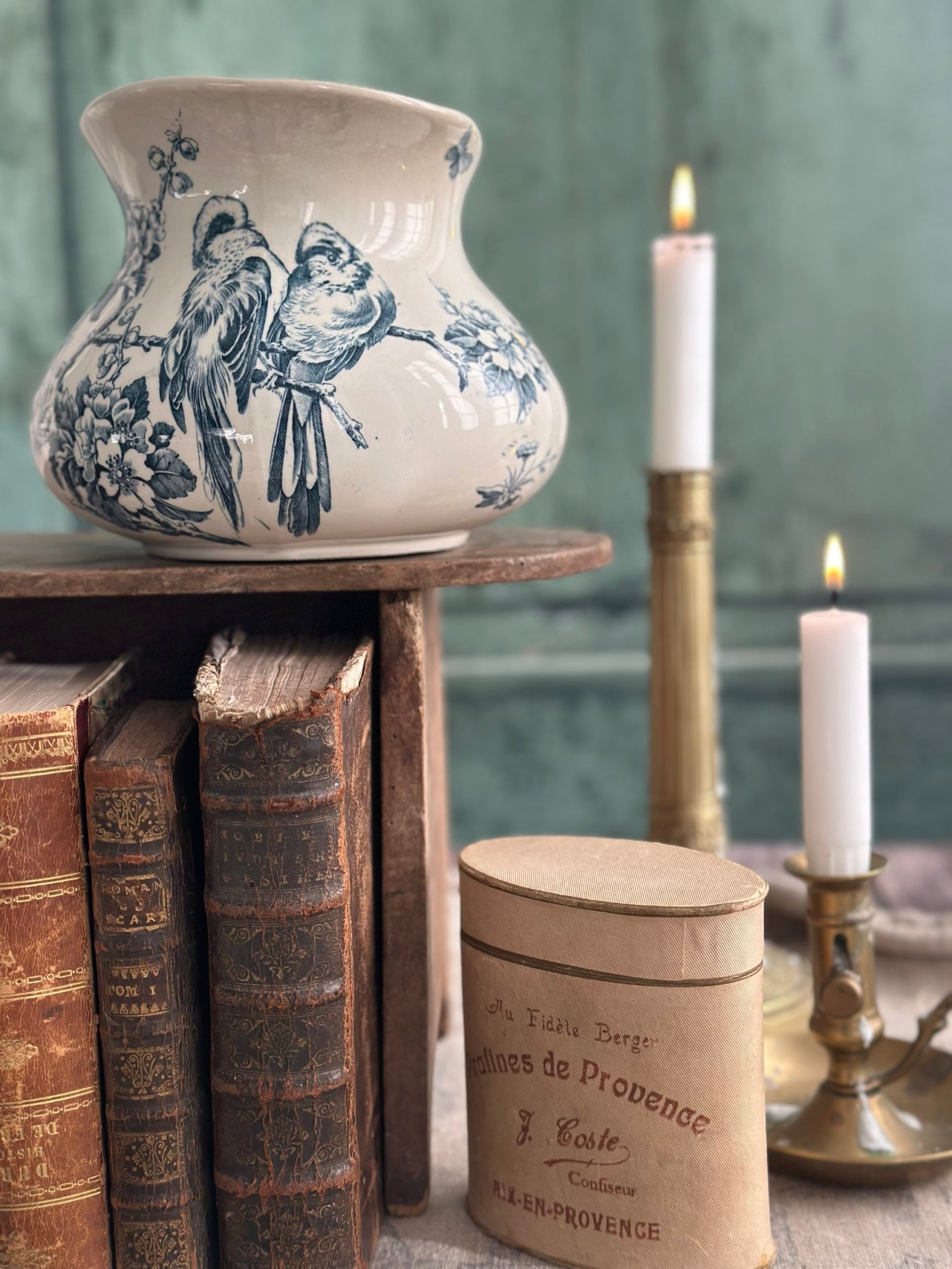 Chubby jug, ironstone, Lunéville model, Titmouse