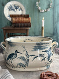 EXCEPTIONAL PIECE, very large Lunéville "Birds of the Marsh" cooling pond - 19th century