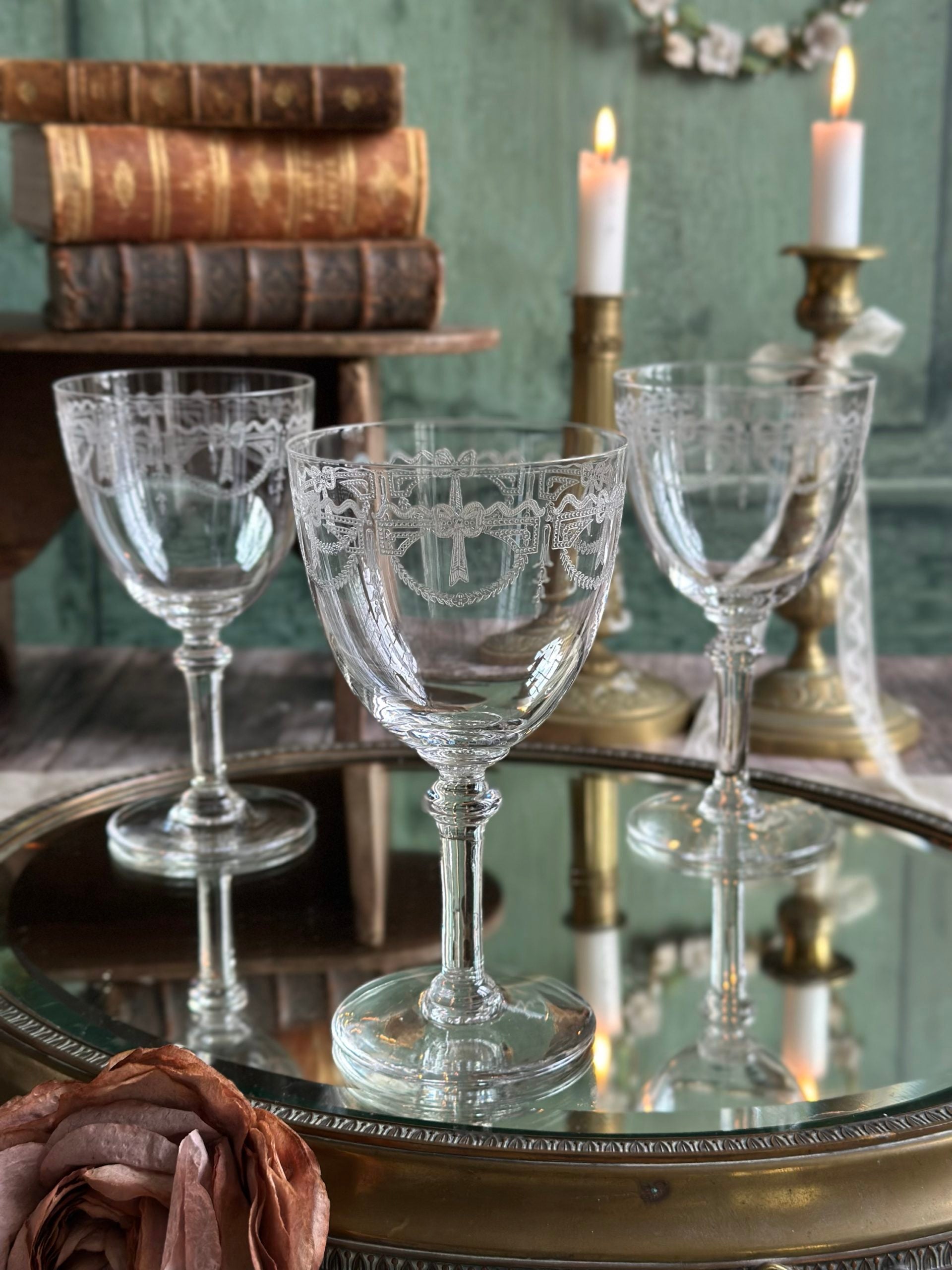 Set of 3 large St. Louis Millet water glasses