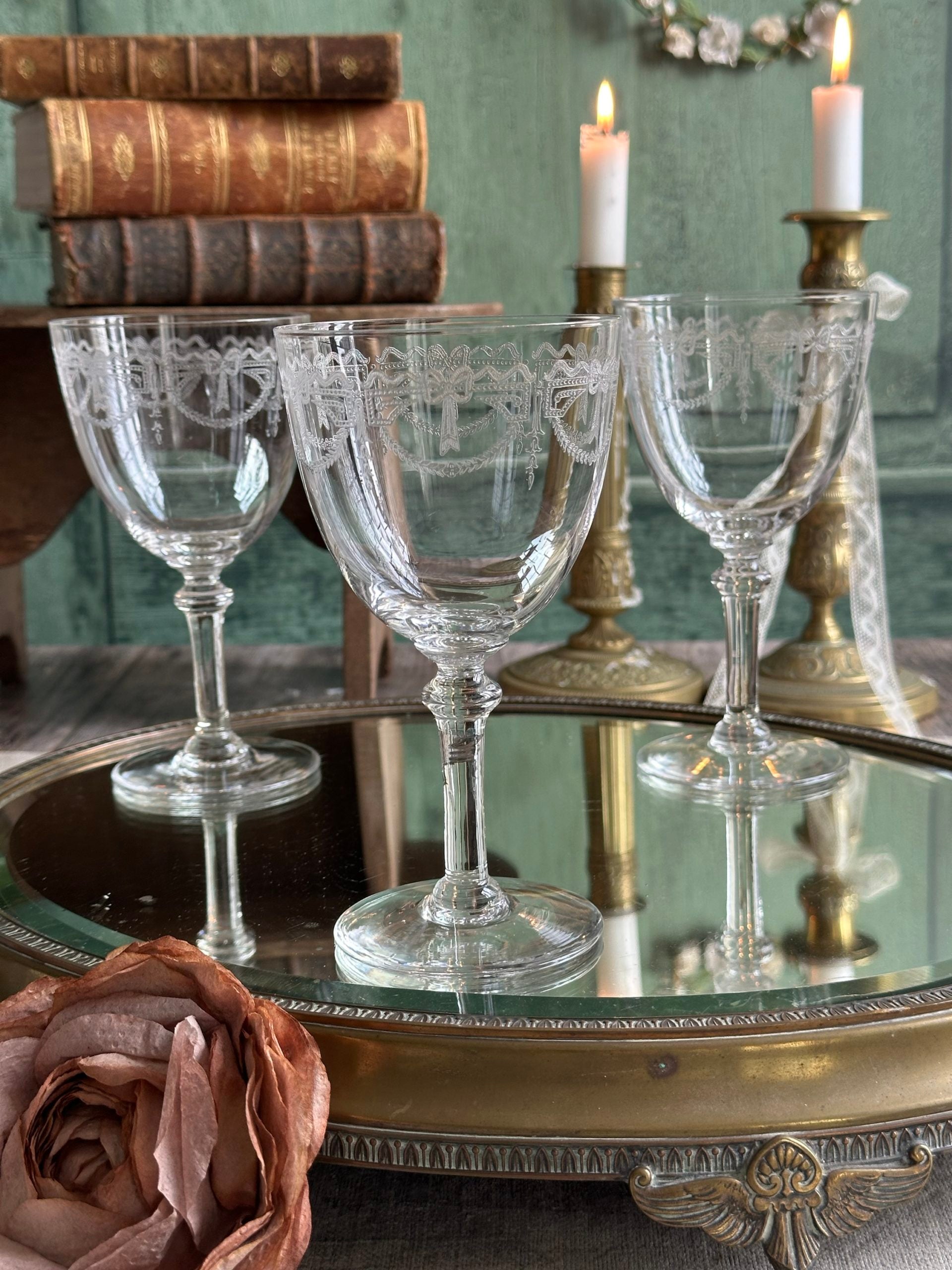 Set of 3 large St. Louis Millet water glasses