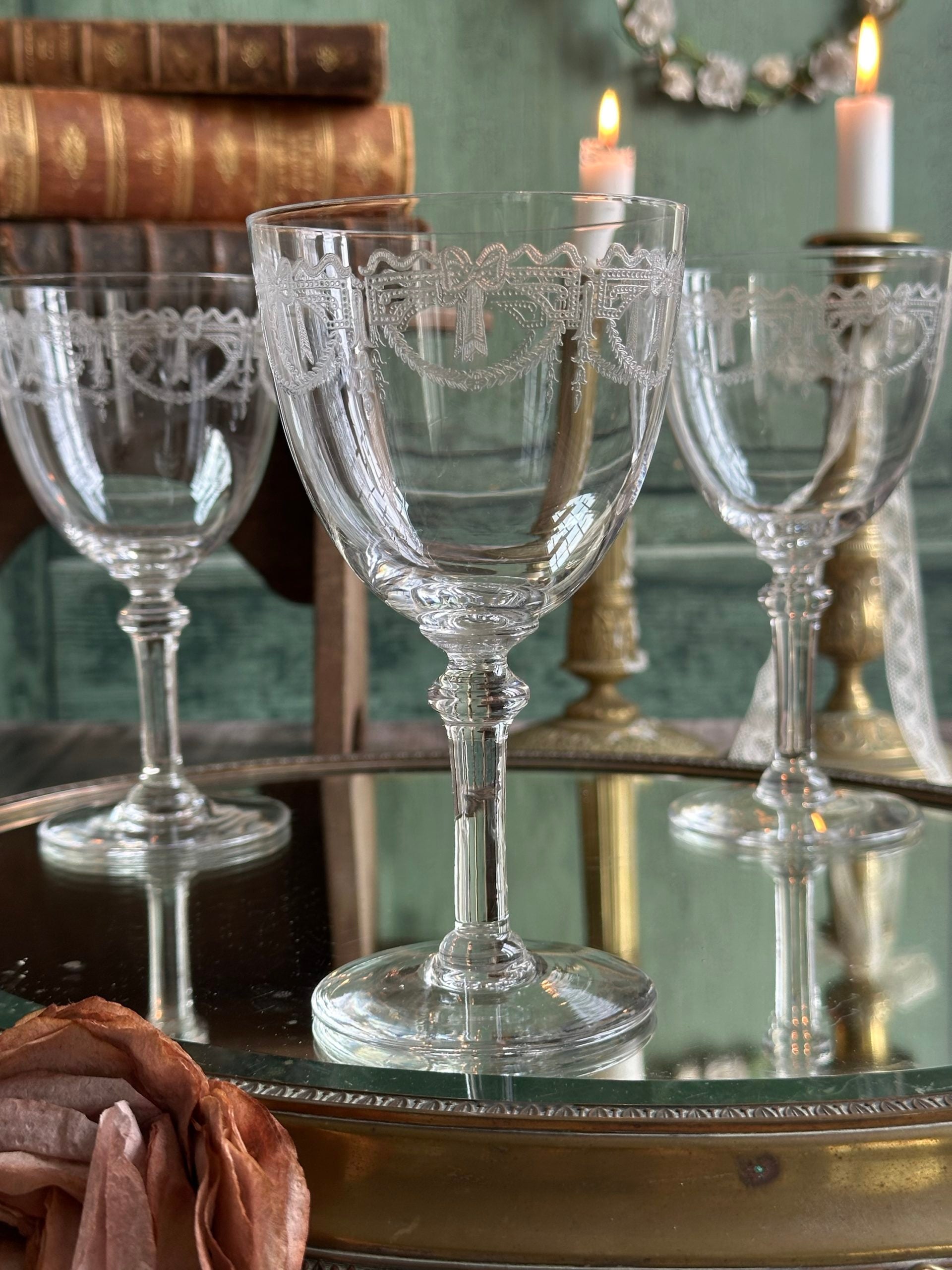 Set of 3 large St. Louis Millet water glasses