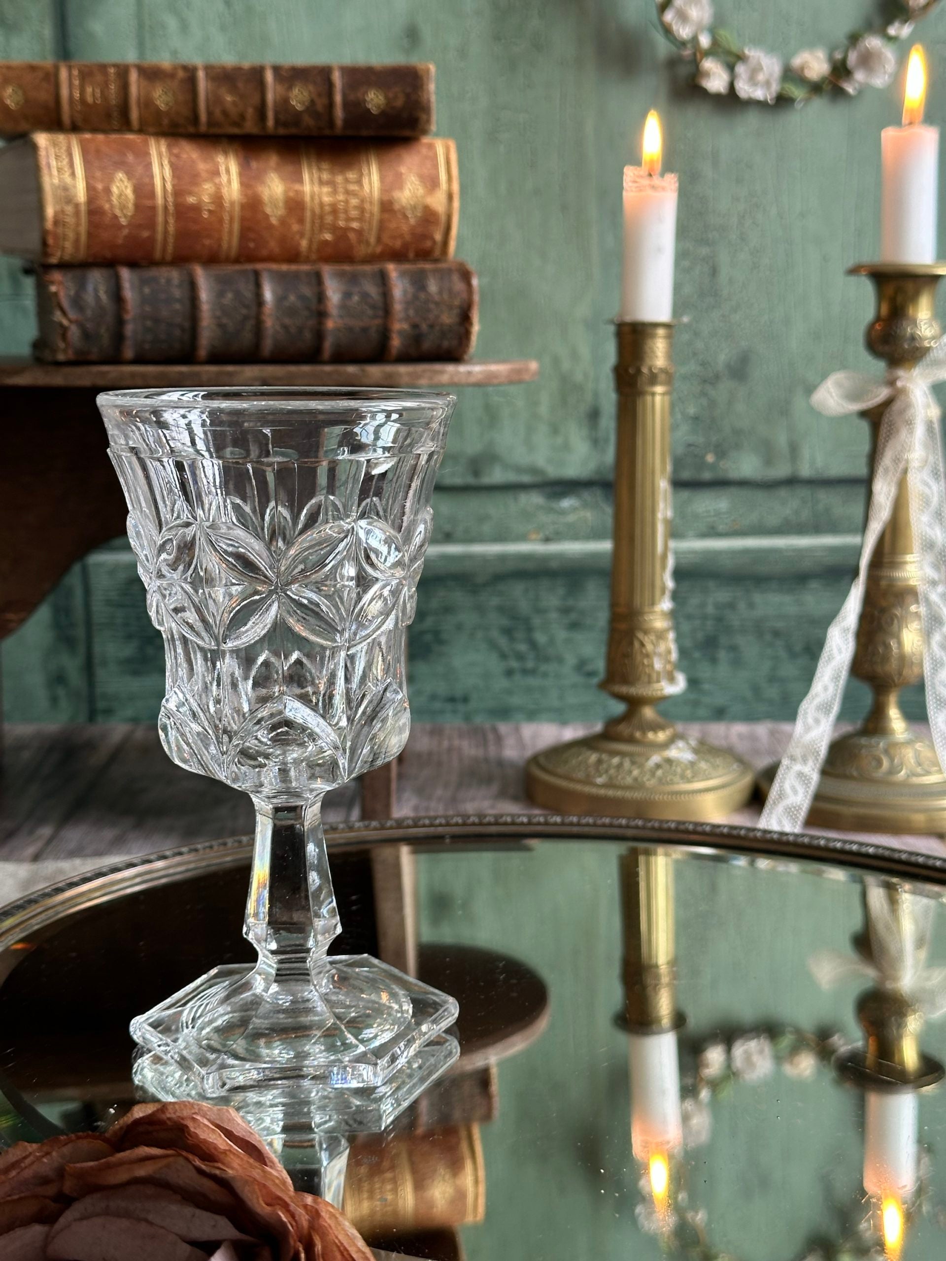 Large molded crystal glass, Charles X