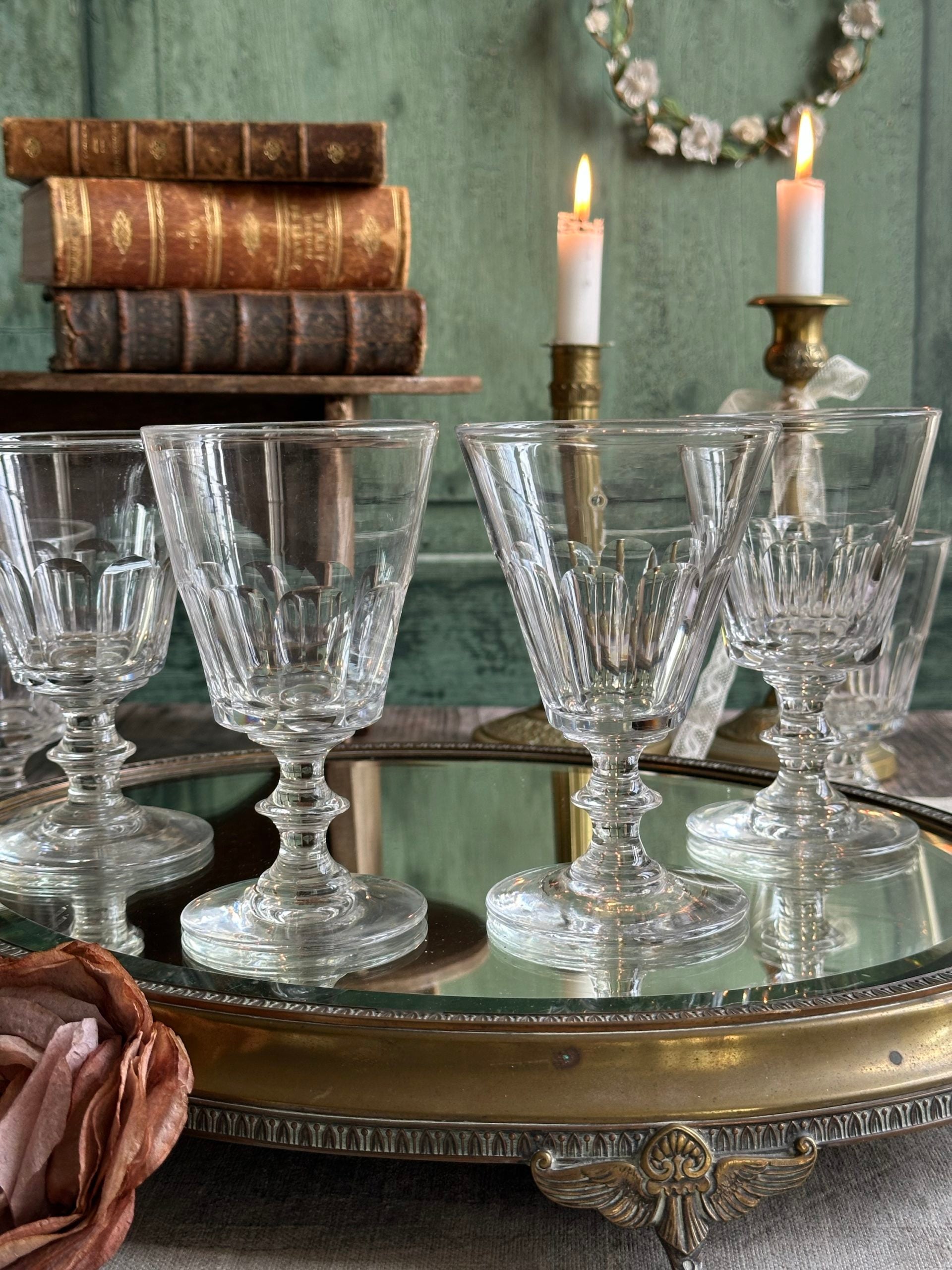 Suite de 6 verres à eau en cristal Baccarat /St. Louis modèle Caton - XIXème