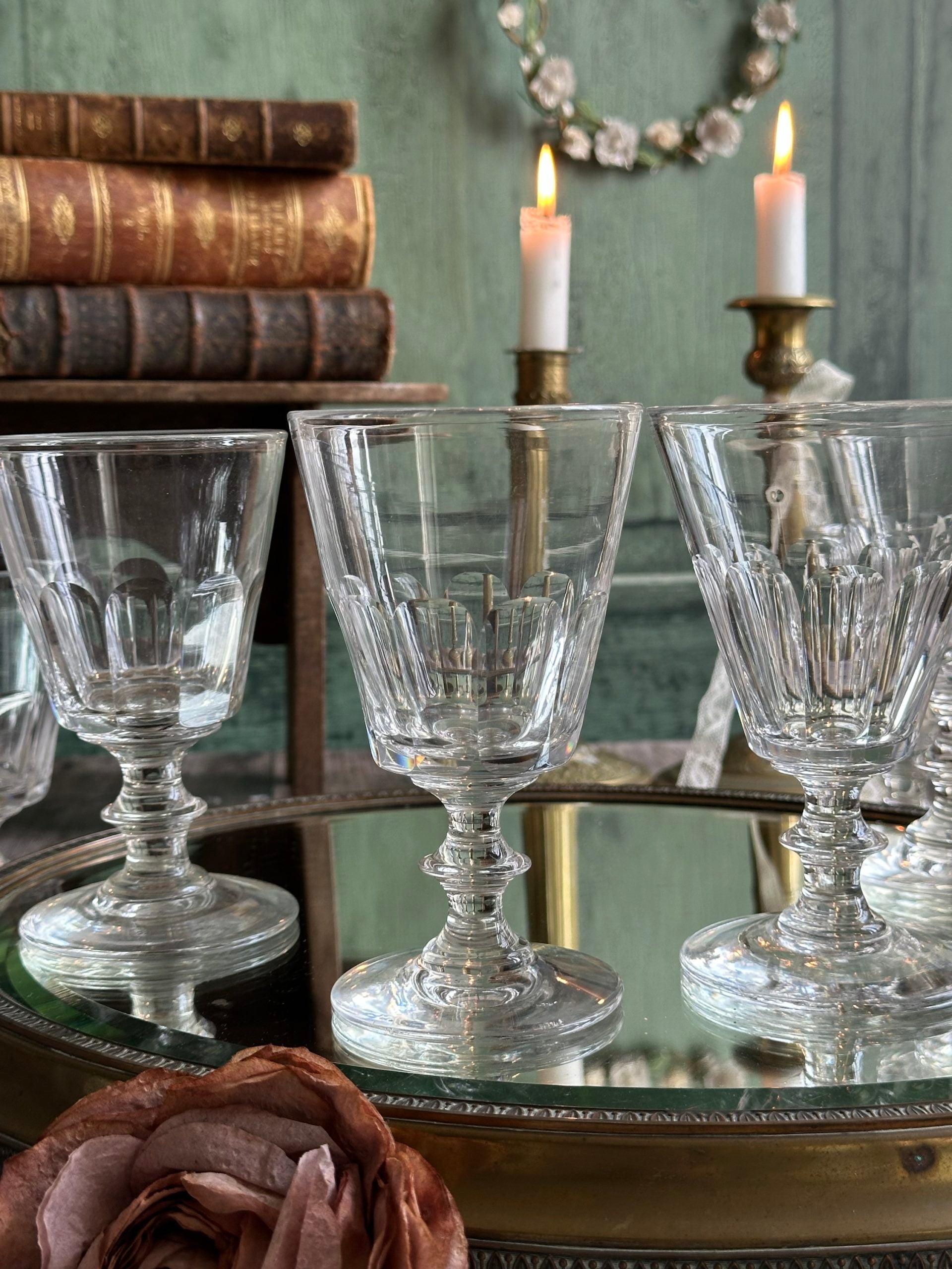 Suite de 6 verres à eau en cristal Baccarat /St. Louis modèle Caton - XIXème