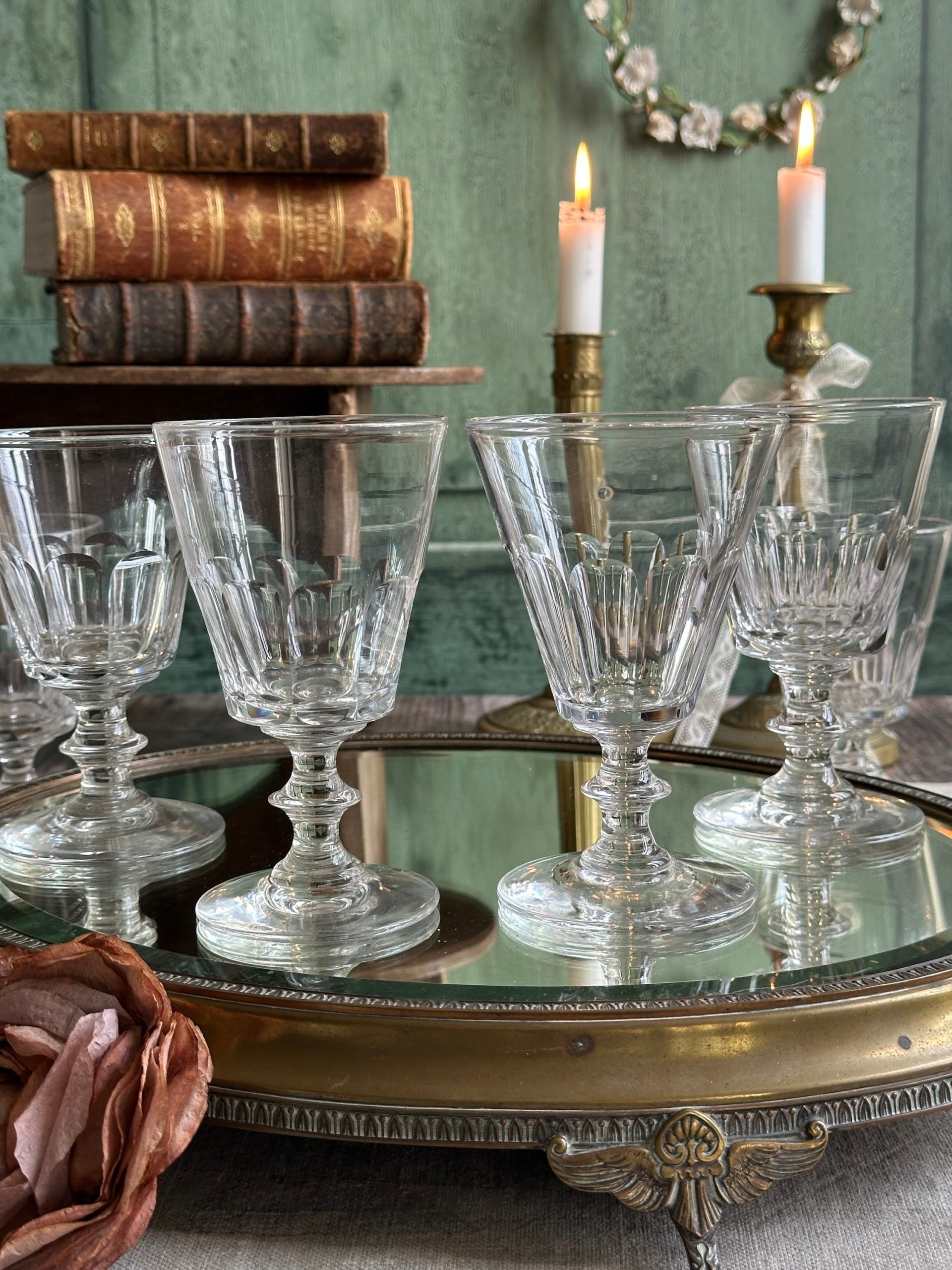 Suite de 6 verres à eau en cristal Baccarat /St. Louis modèle Caton - XIXème