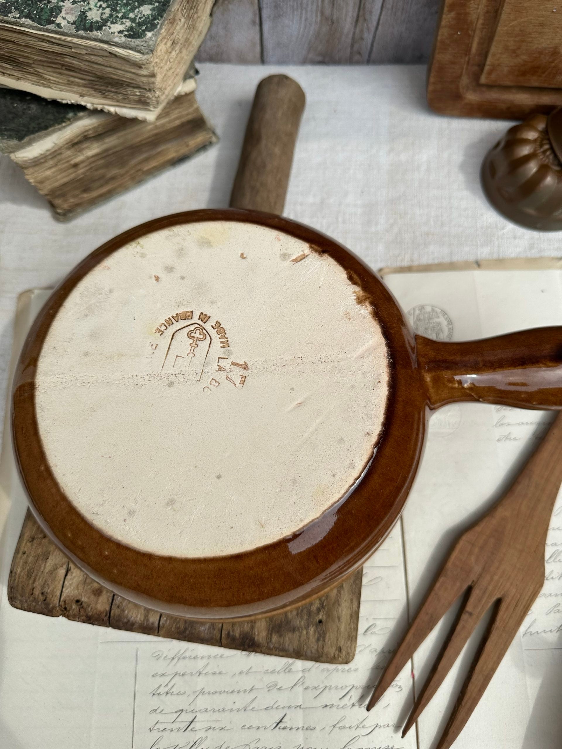 La Bourguignonne glazed earthenware frying pan