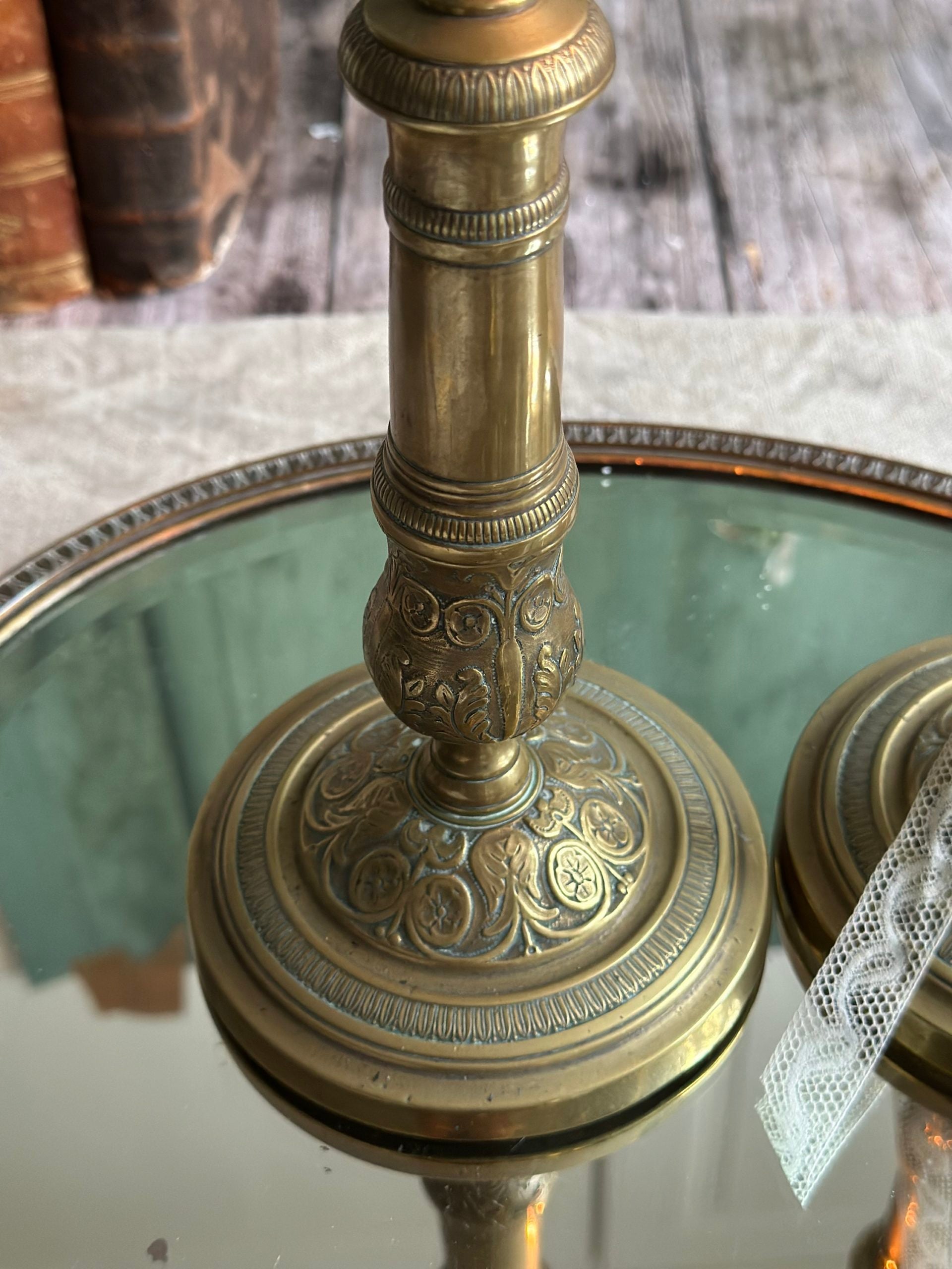 Pair of large antique candlesticks