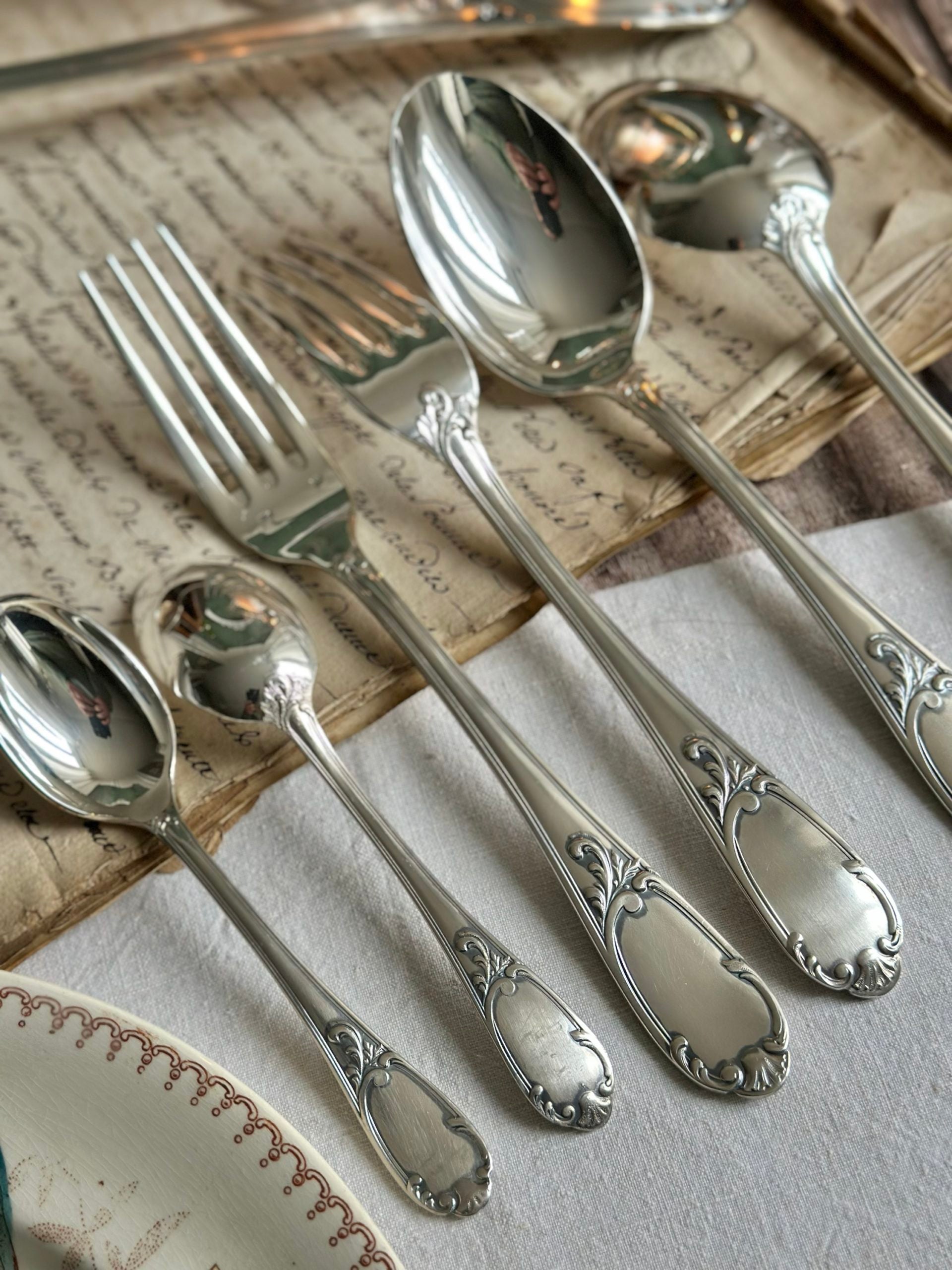 37-piece silver-plated flatware set by François Frionnet silversmiths