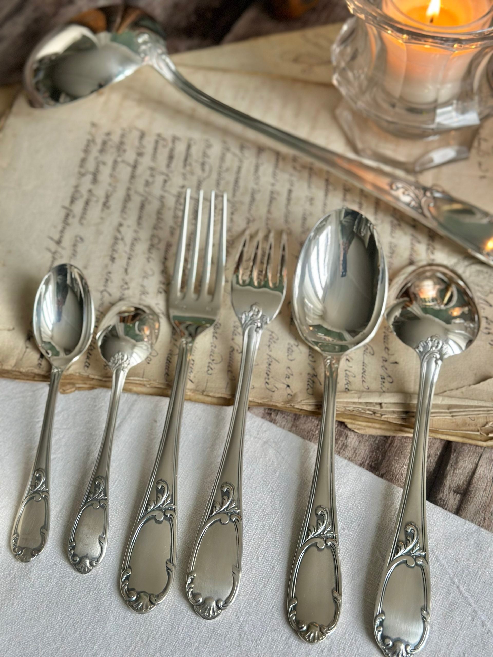 37-piece silver-plated flatware set by François Frionnet silversmiths