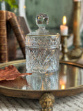 St. Louis crystal powder box for Galeries Lafayette - dating from before 1936 - original label
