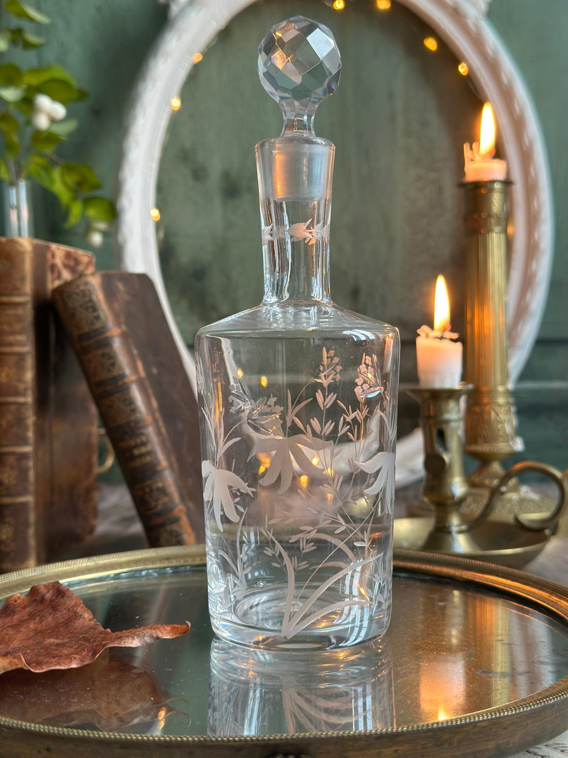 Antique bottle, beautifully engraved