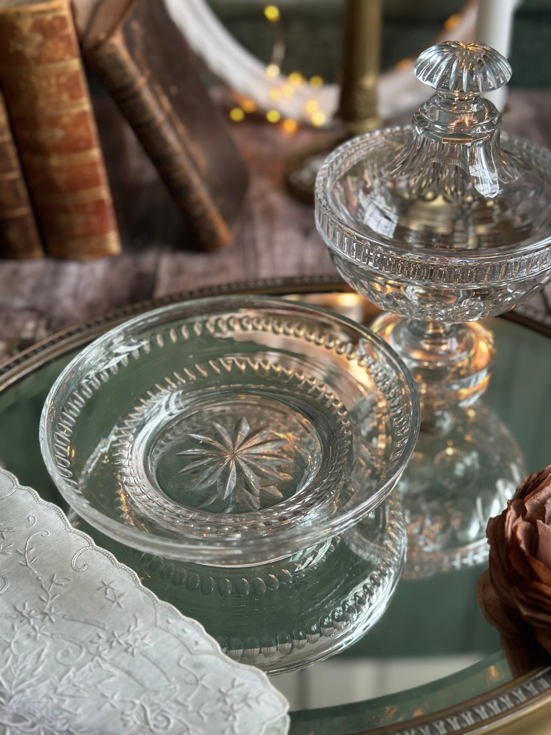 Sublime drageoir en cristal taillé en cristal Baccarat, XIXème