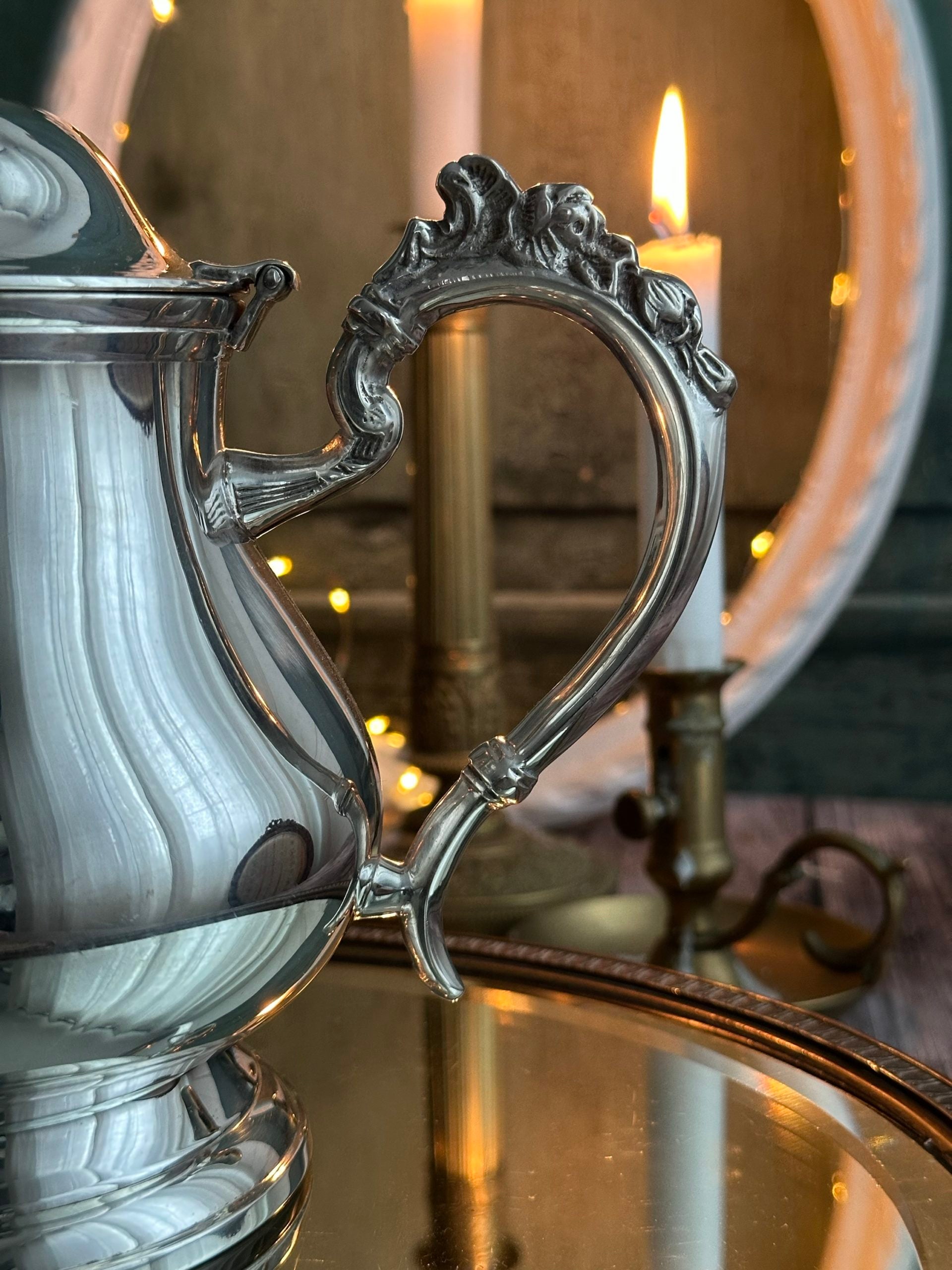 II. Elegant silver-plated metal teapot