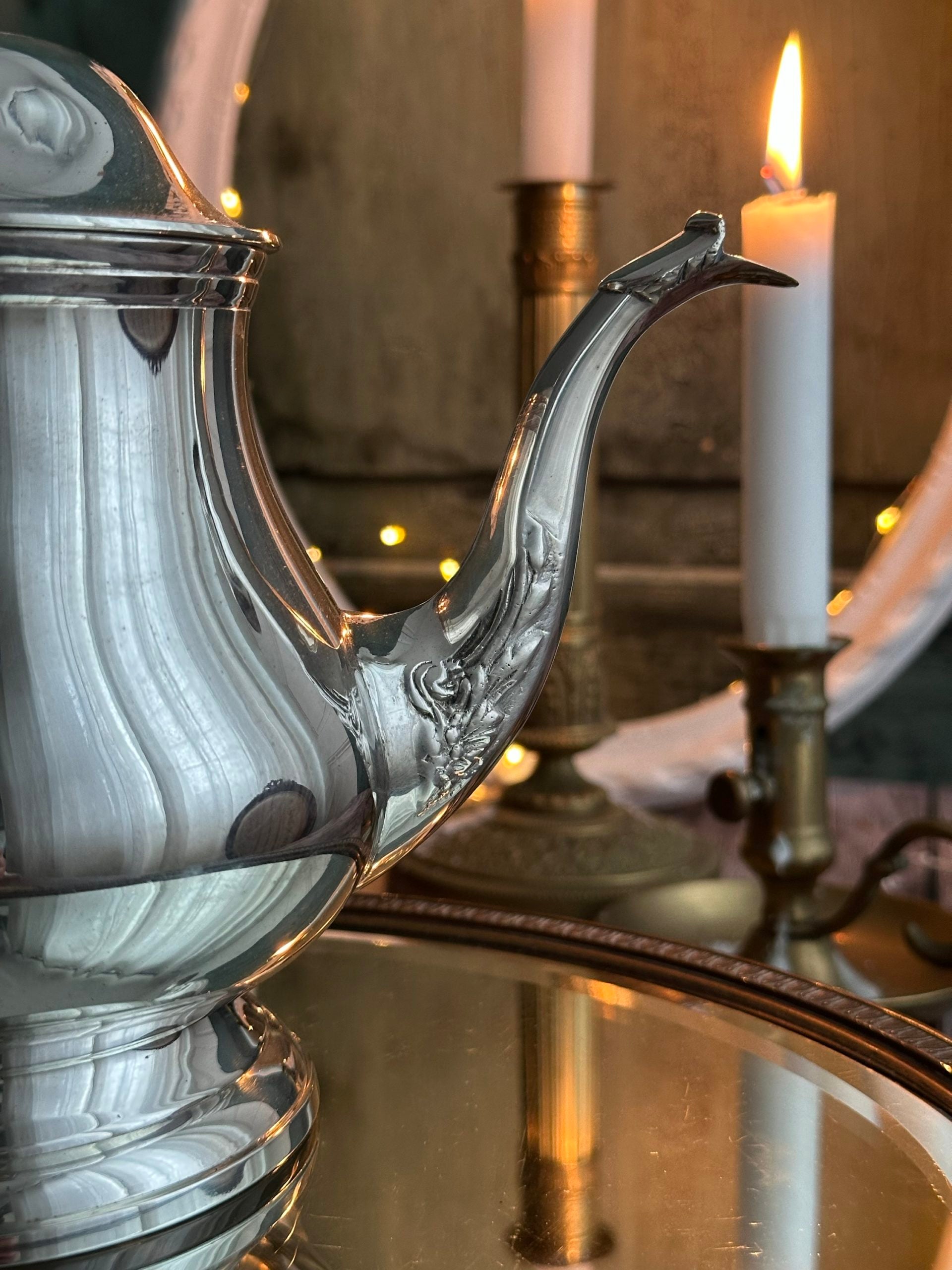 II. Elegant silver-plated metal teapot