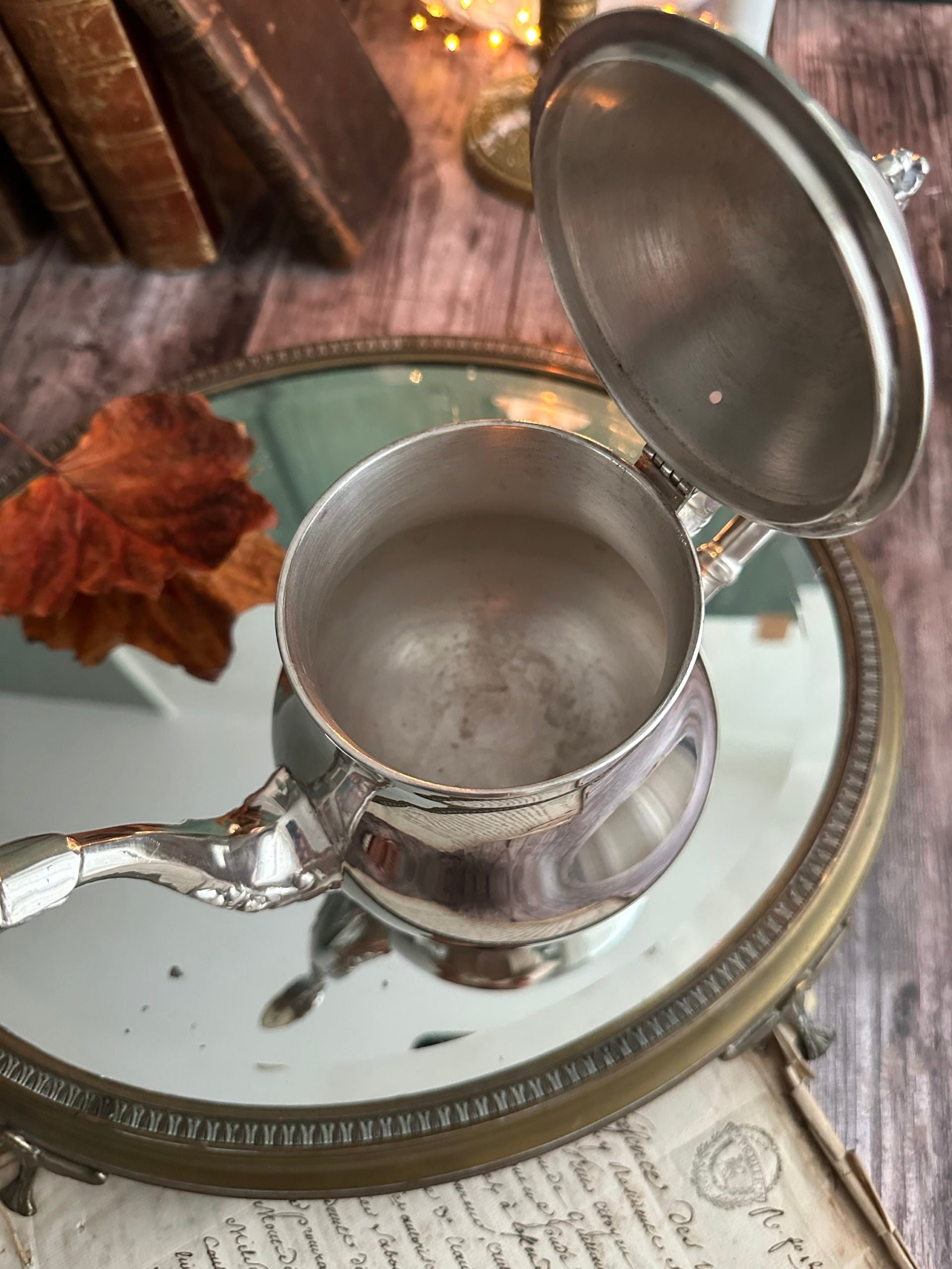 II. Elegant silver-plated metal teapot