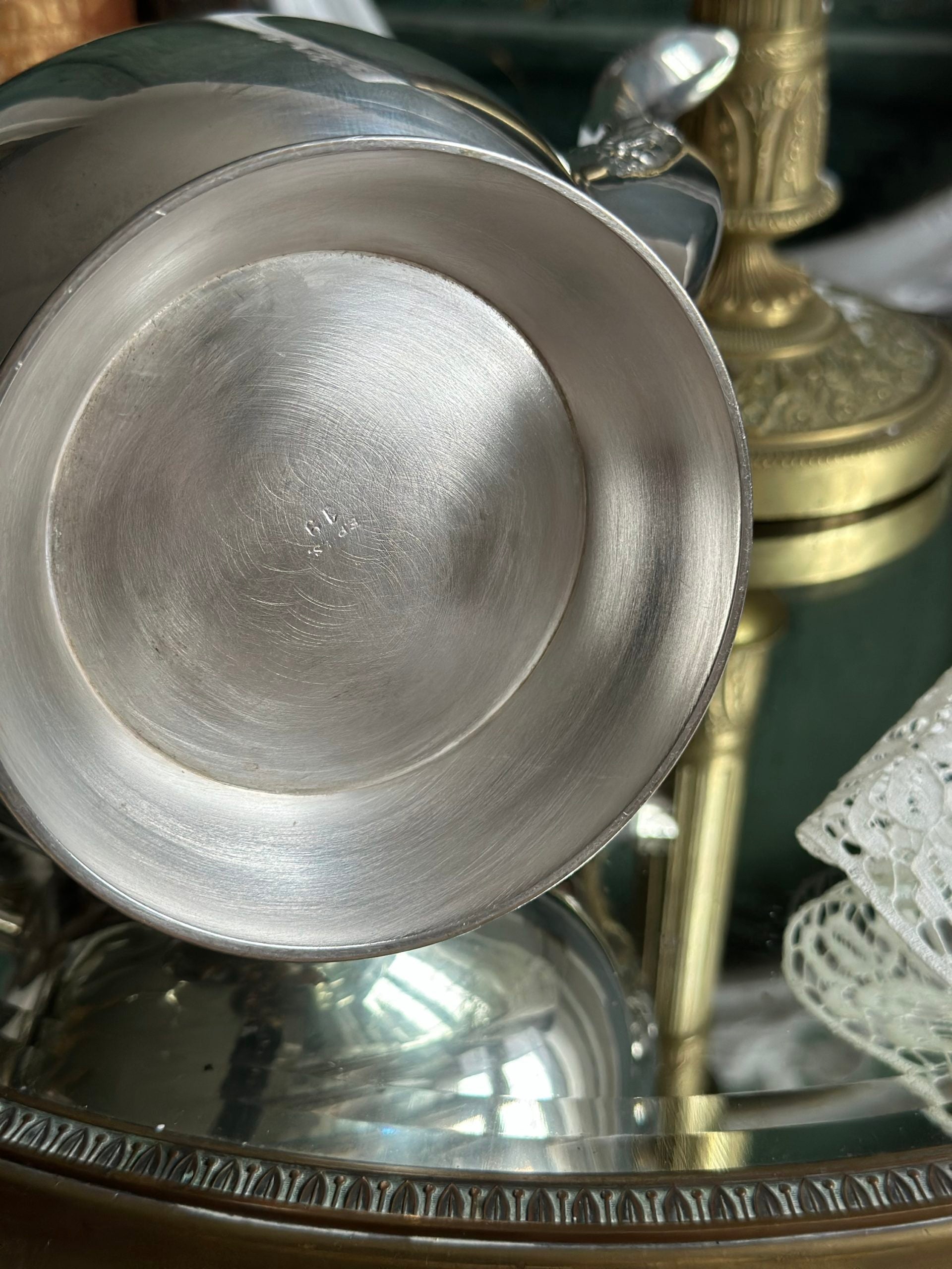 II. Elegant silver-plated metal teapot