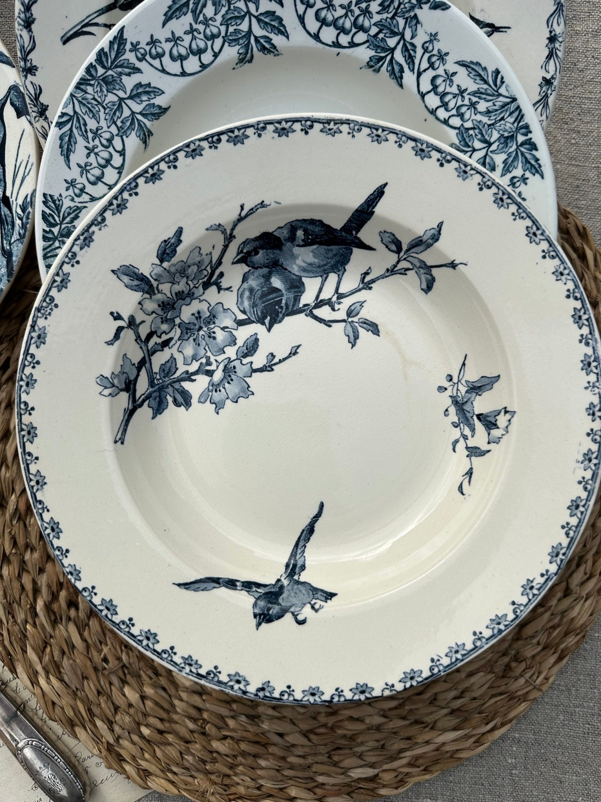 II. Set of 6 mismatched soup plates