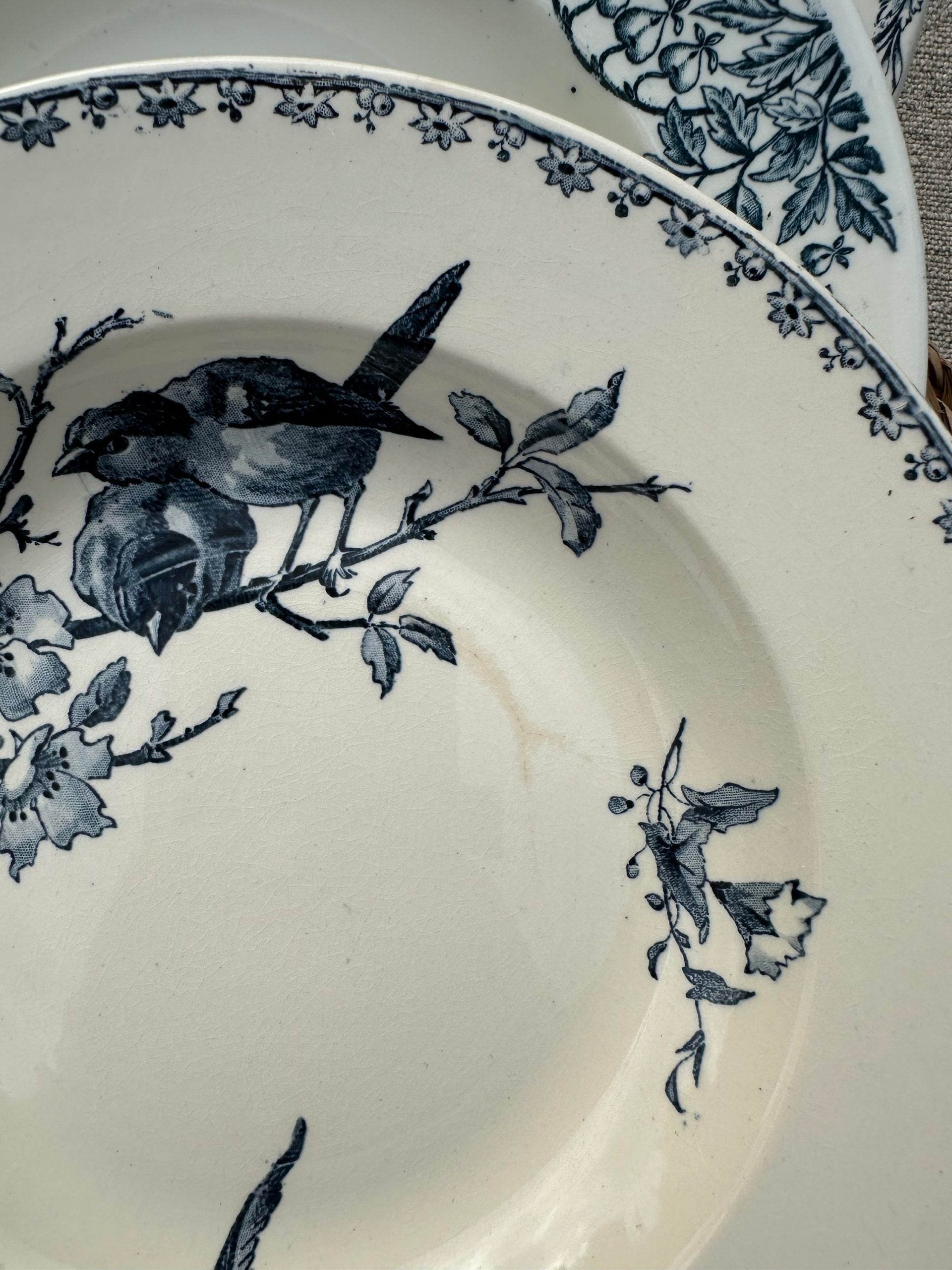 II. Set of 6 mismatched soup plates
