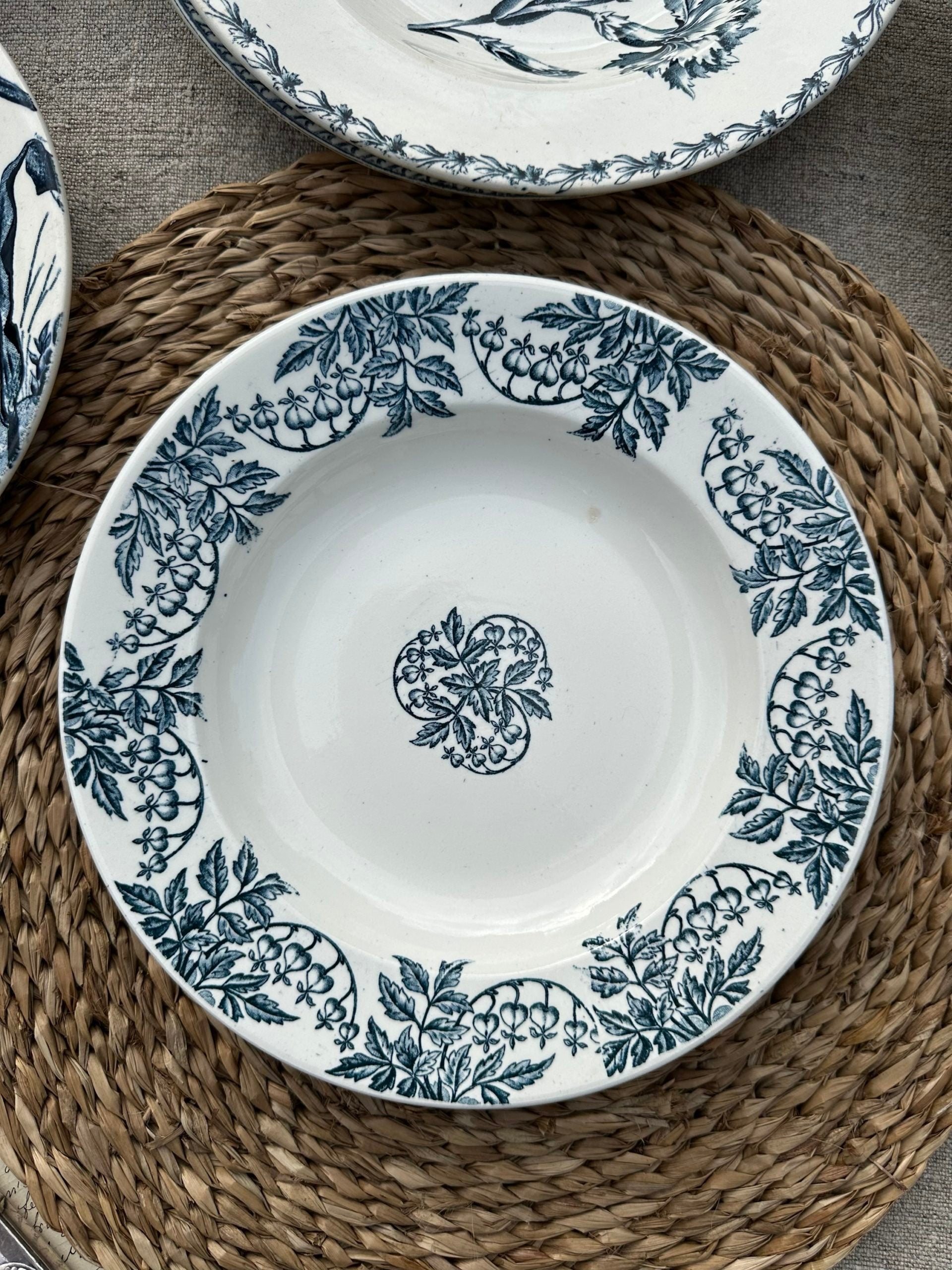 II. Set of 6 mismatched soup plates