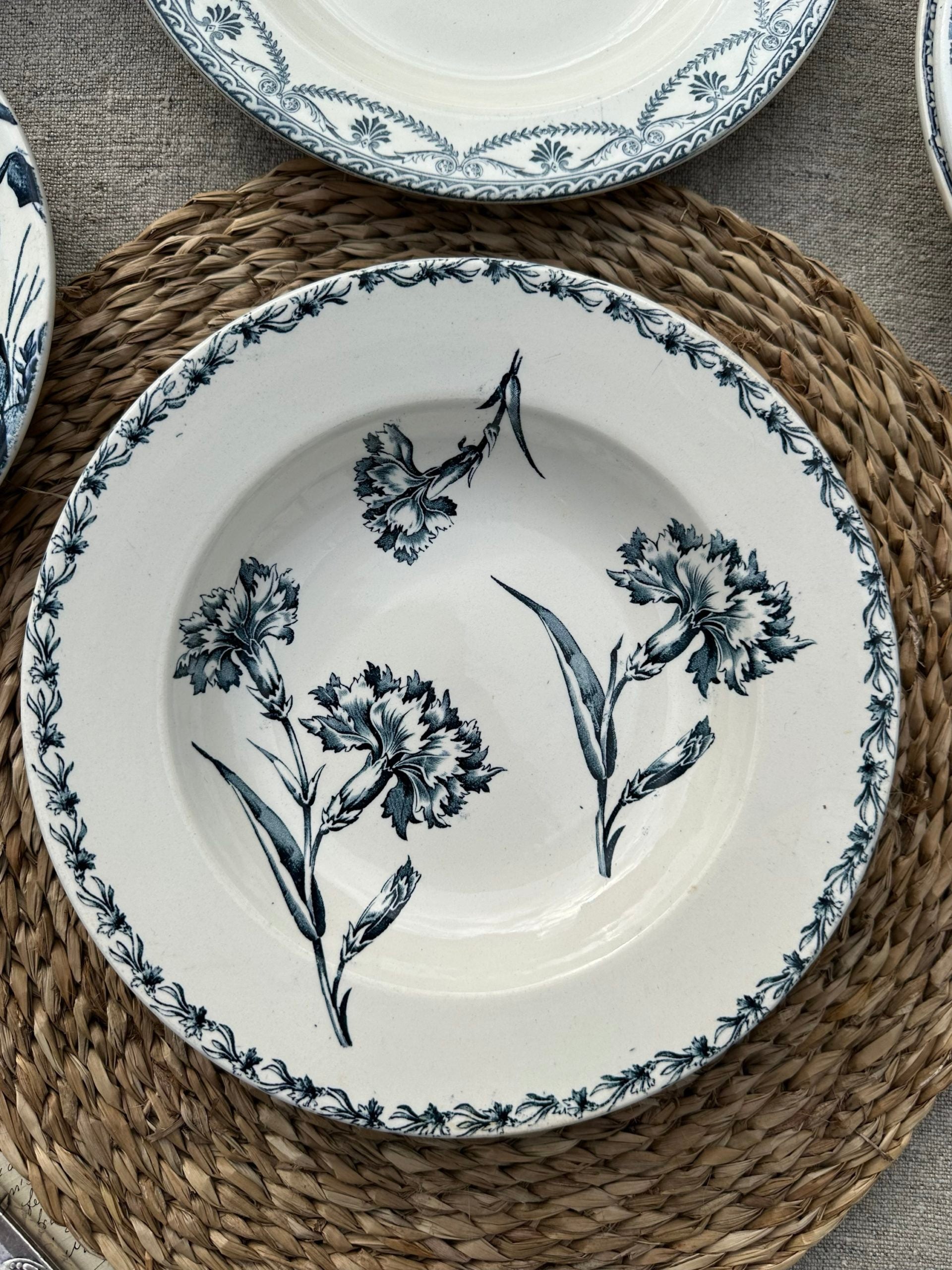 II. Set of 6 mismatched soup plates