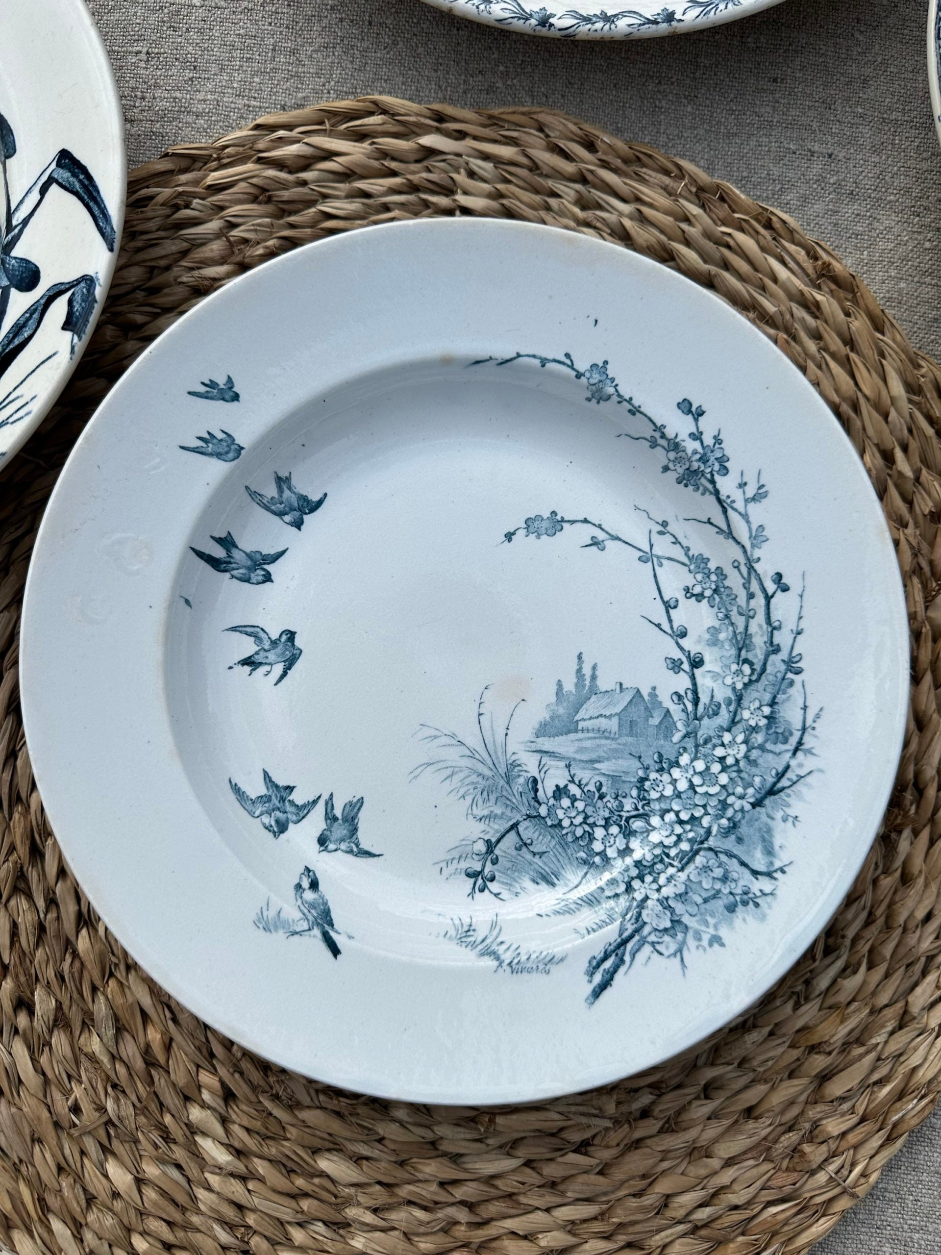 II. Set of 6 mismatched soup plates