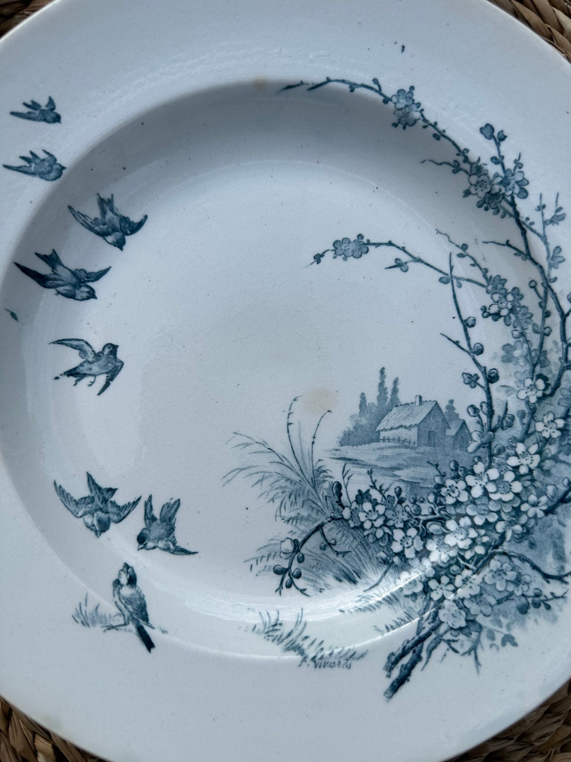 II. Set of 6 mismatched soup plates