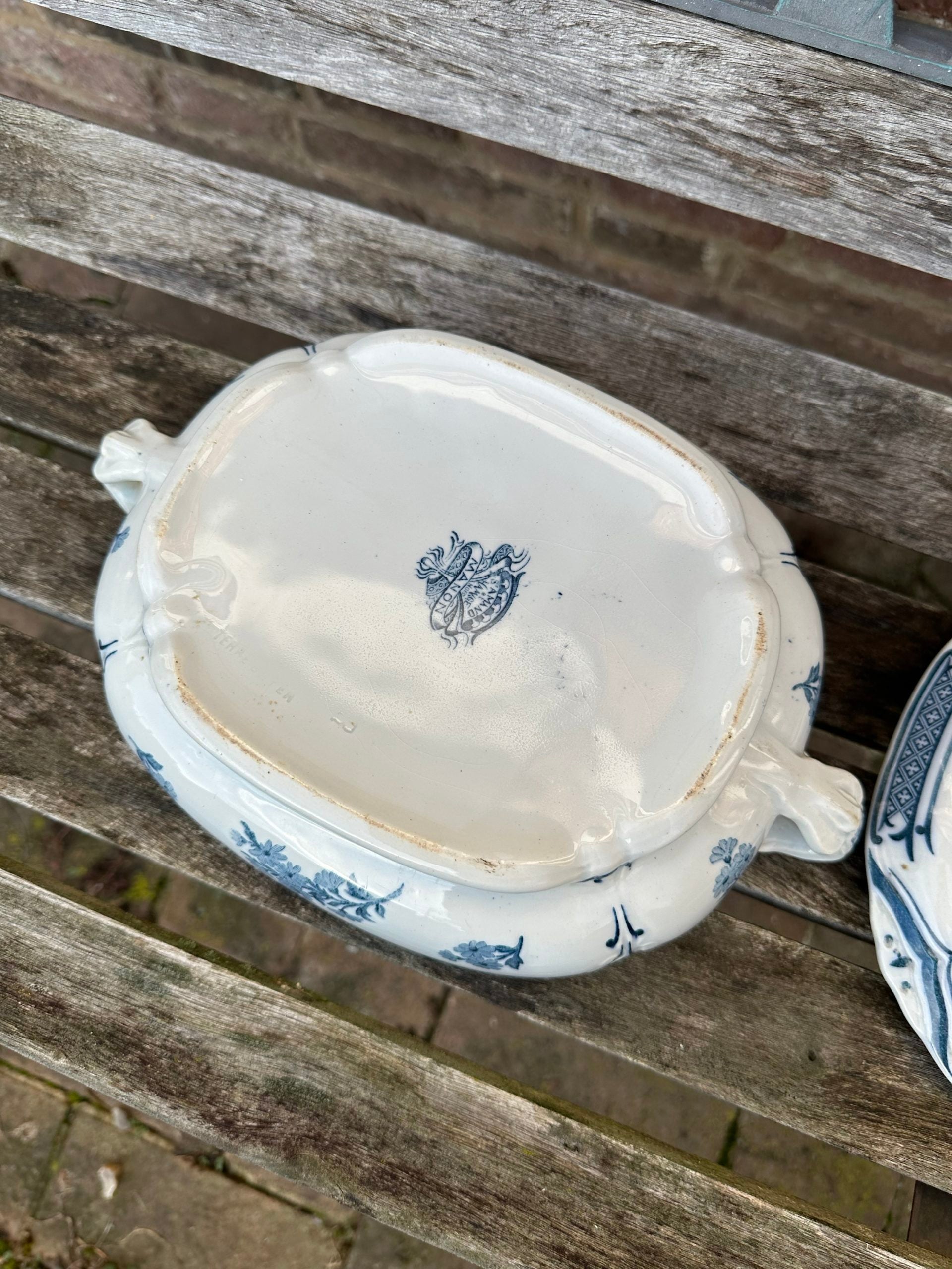 Reserved - 2 glass candy dishes, St. Amand Manon model vegetable dish, small tray and decorative stone eggs