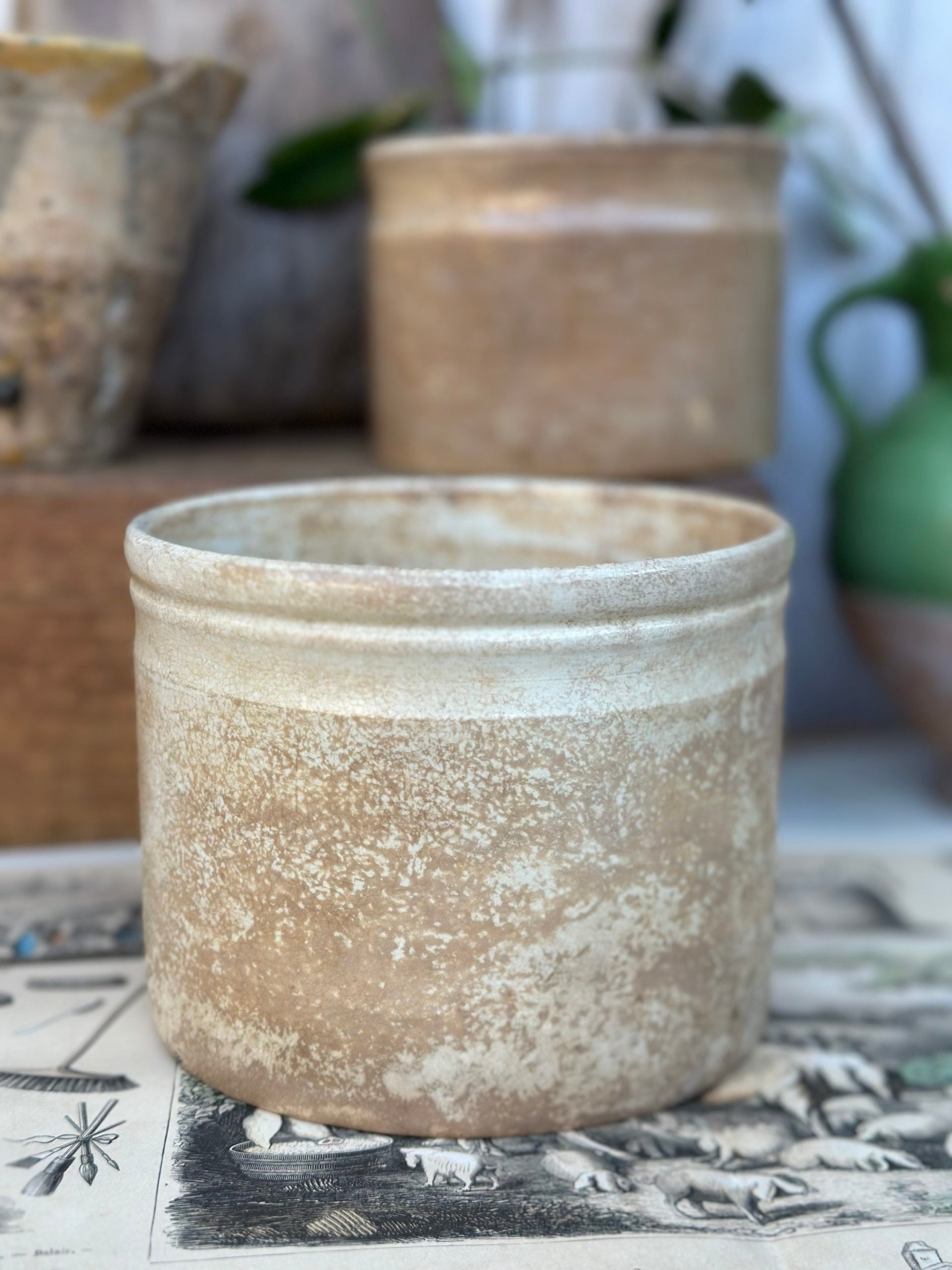 Large patinated grease pot Badonviller