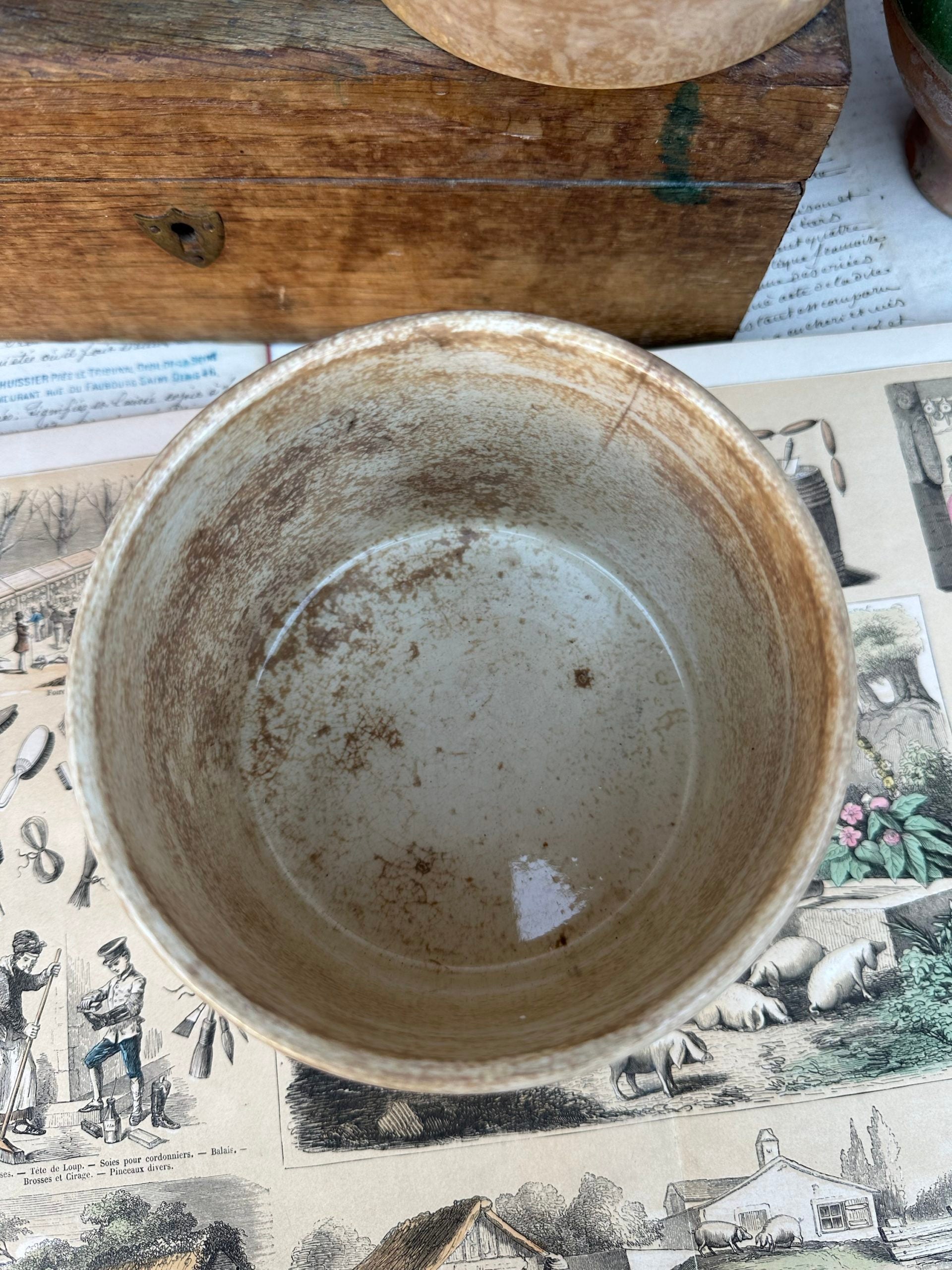 Large patinated grease pot Badonviller
