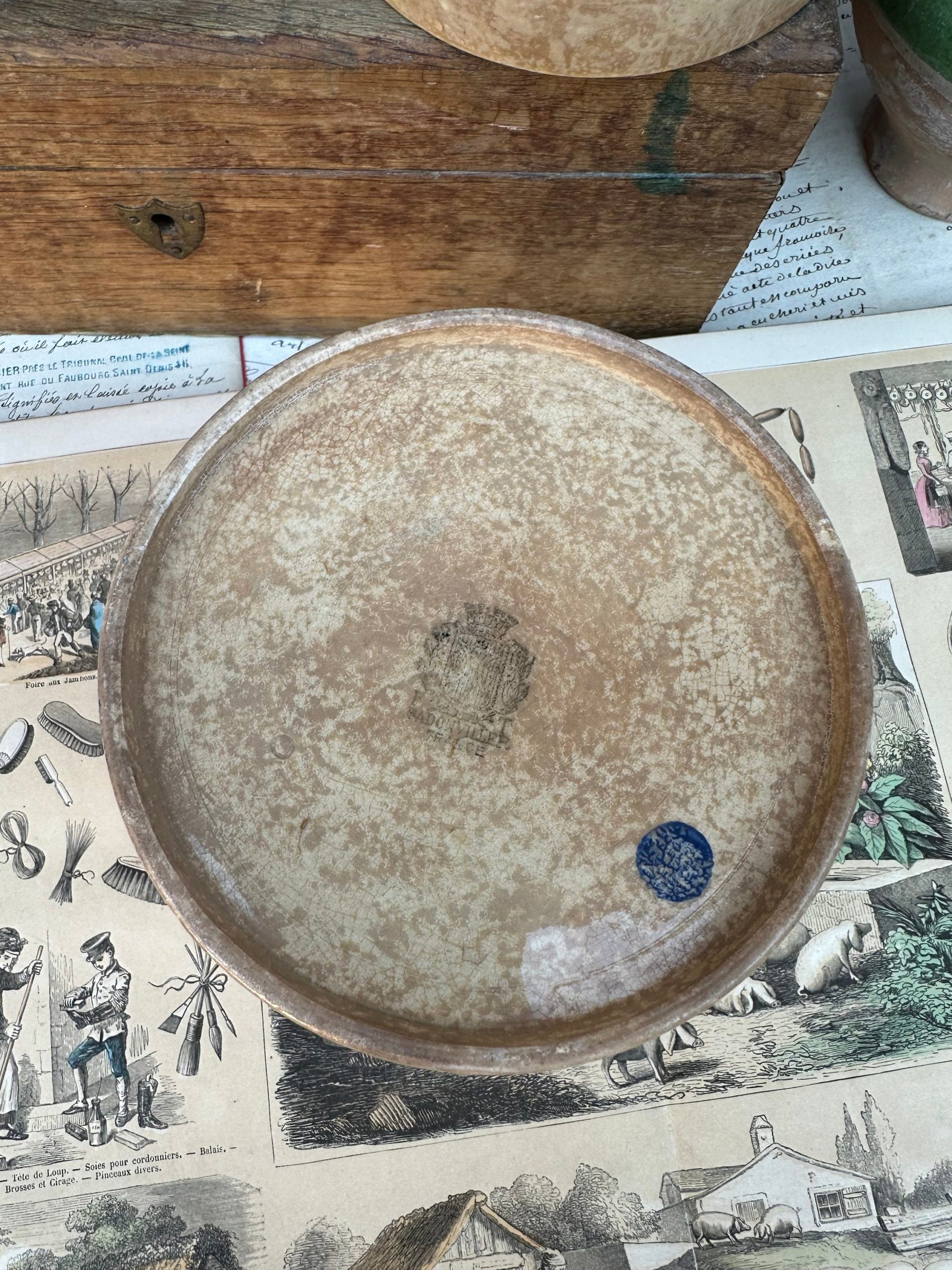 Large patinated grease pot Badonviller
