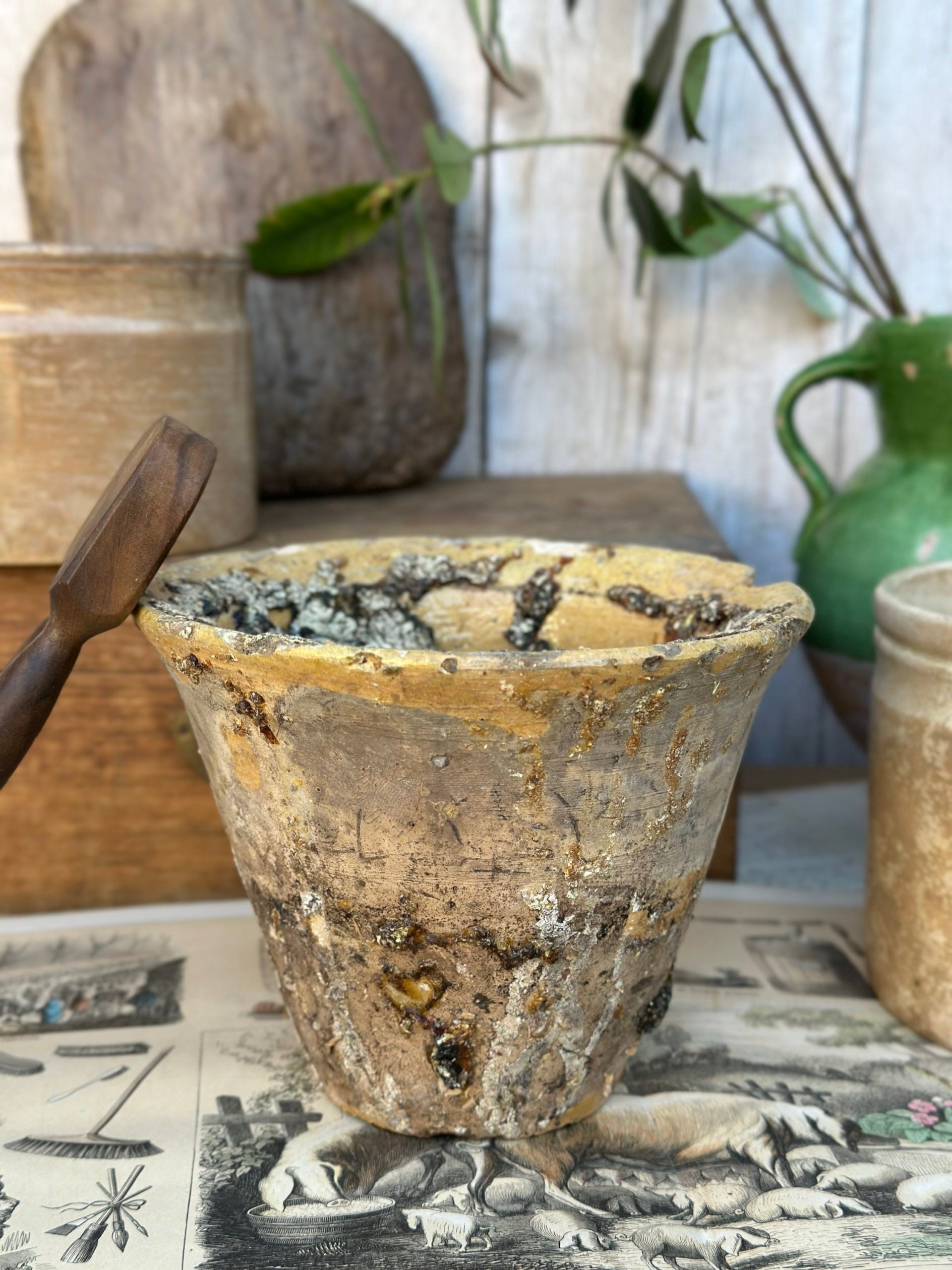 antique resin pot
