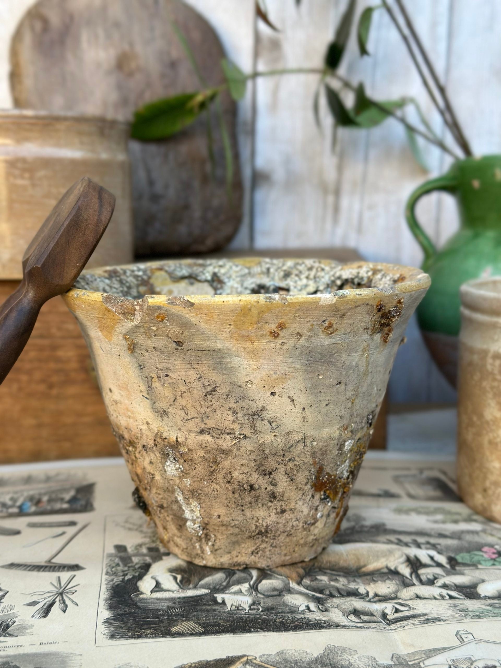 antique resin pot